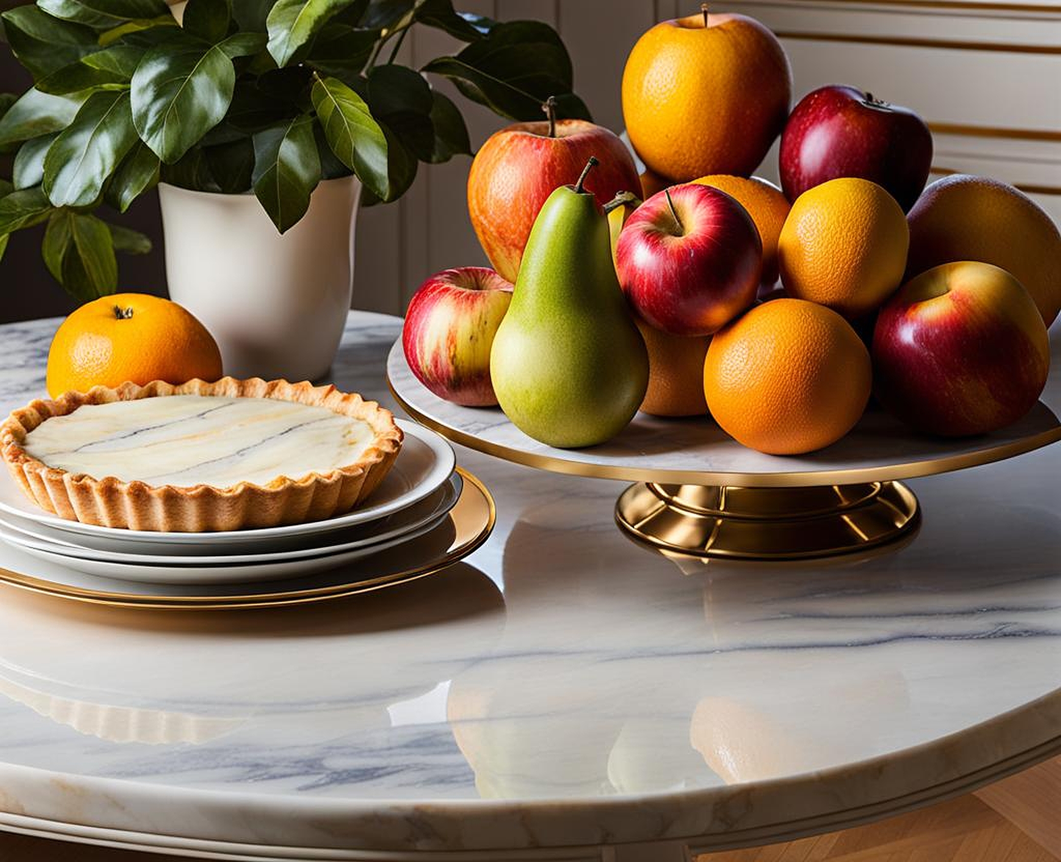 marble topped kitchen table