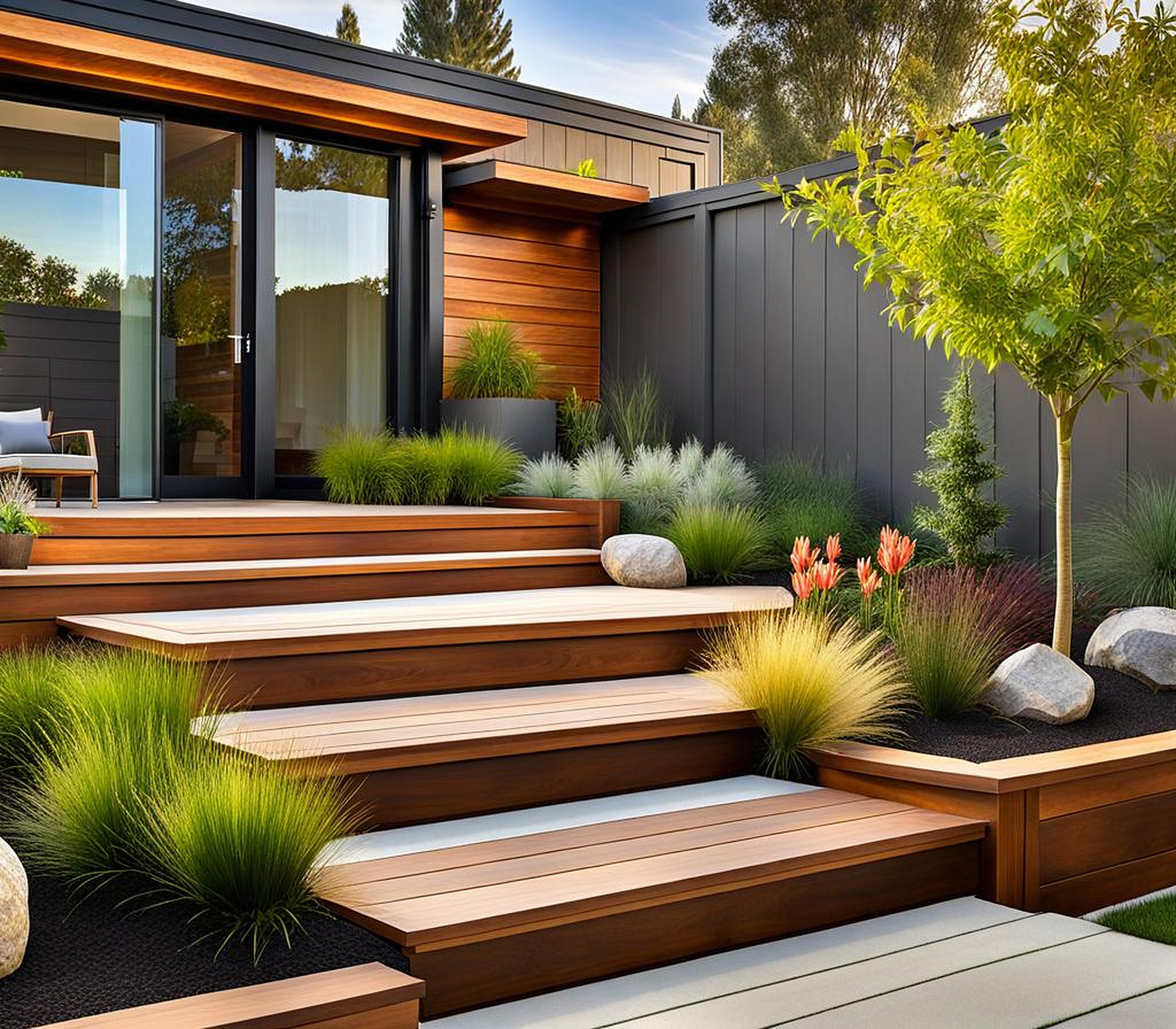 landscaping ideas for split level homes