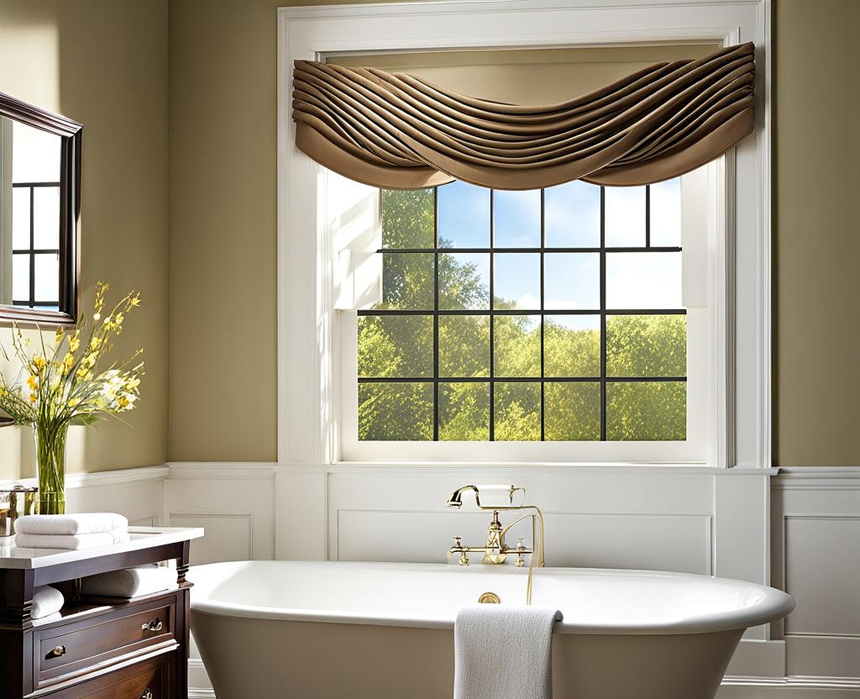 Bathroom Window Valance Ideas for a Bathroom with a View