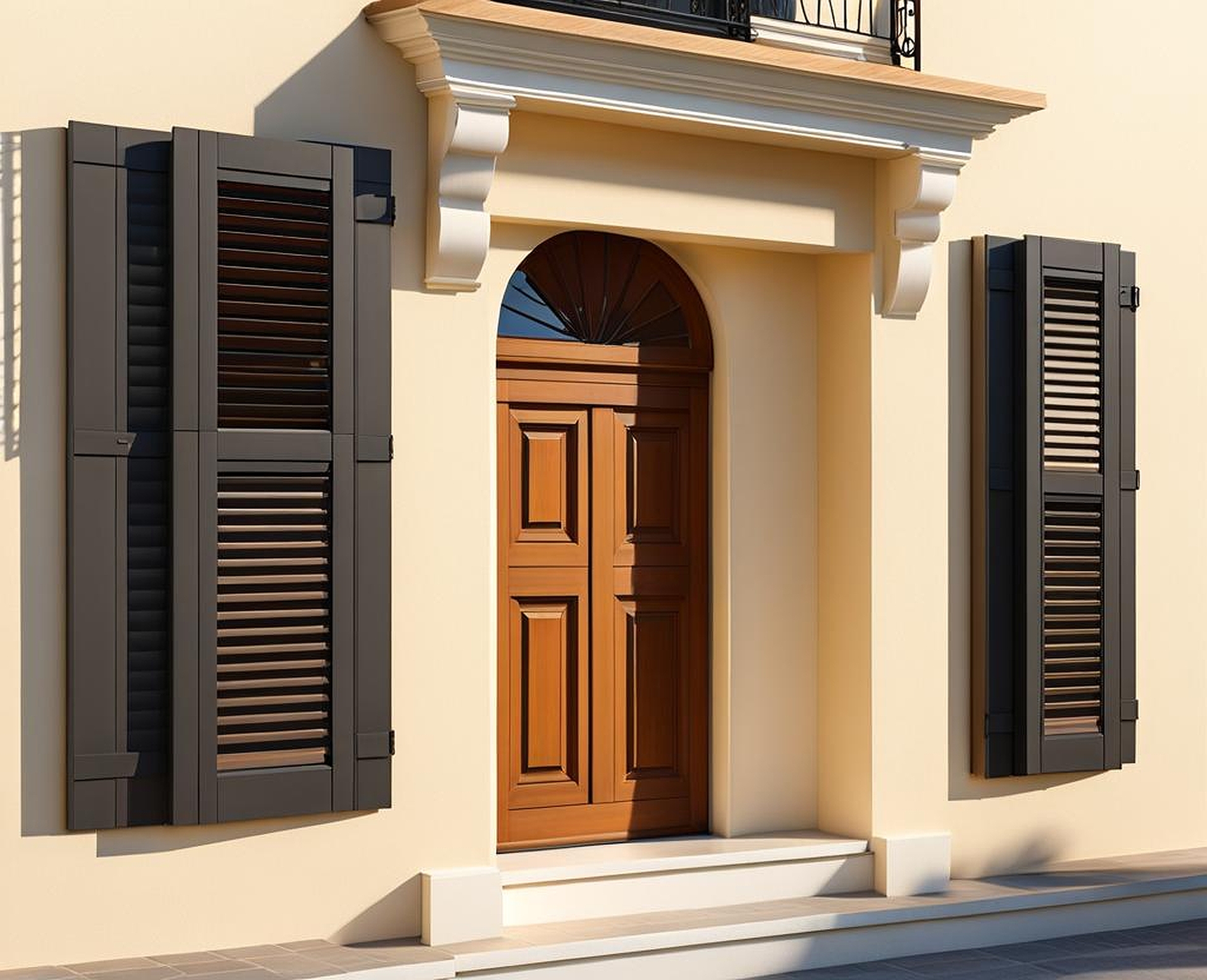 best color shutters for cream house