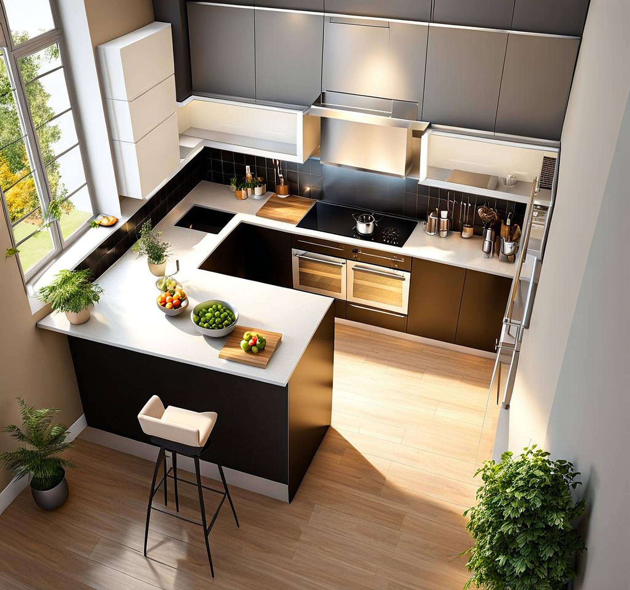 Small Kitchen with Peninsula for Small Spaces