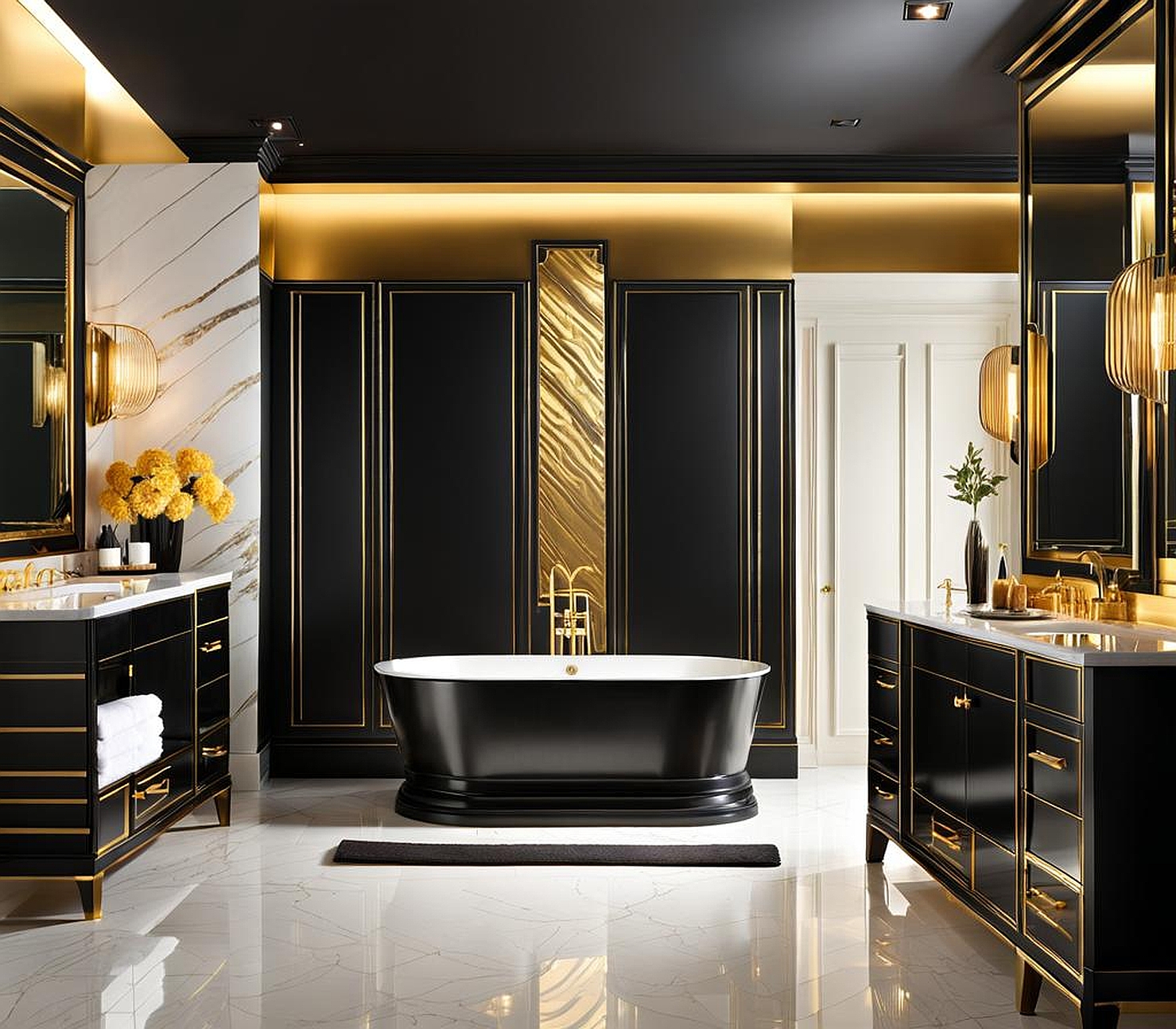 Black and Gold Bathroom Decor Inspiration for a Luxurious and Elegant Bathroom Design