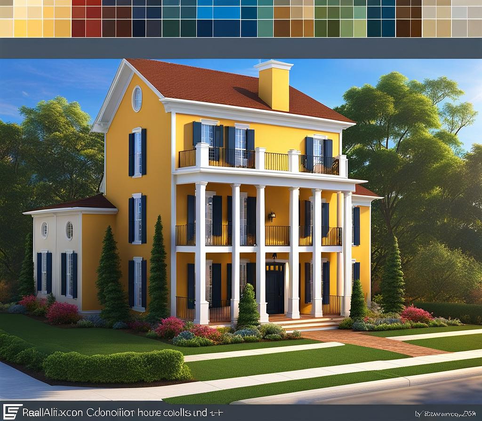 Colorful Colonial House Colors Exterior Inspiration