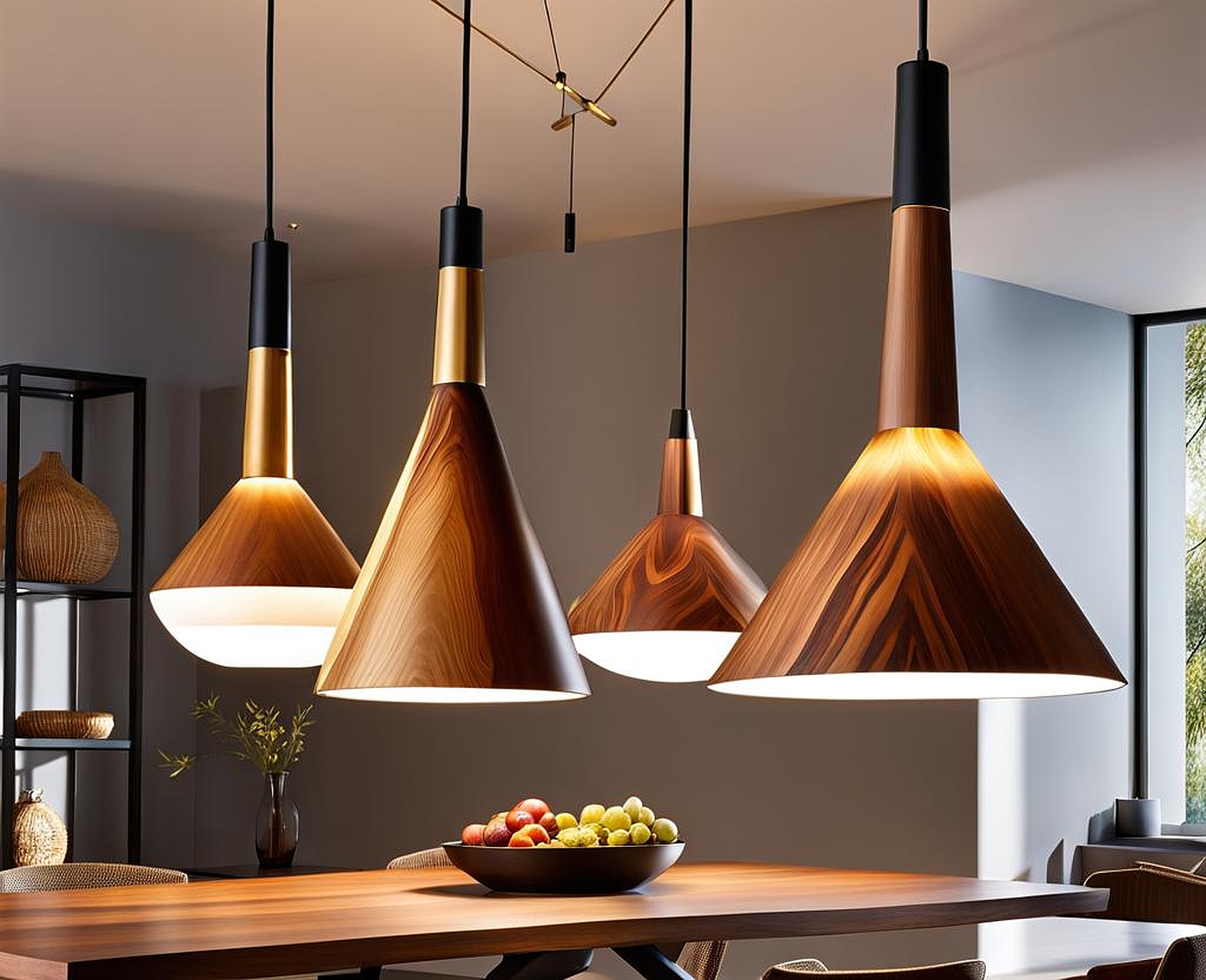 Unique Lighting Solutions with Pendant Lights and Wood Accents