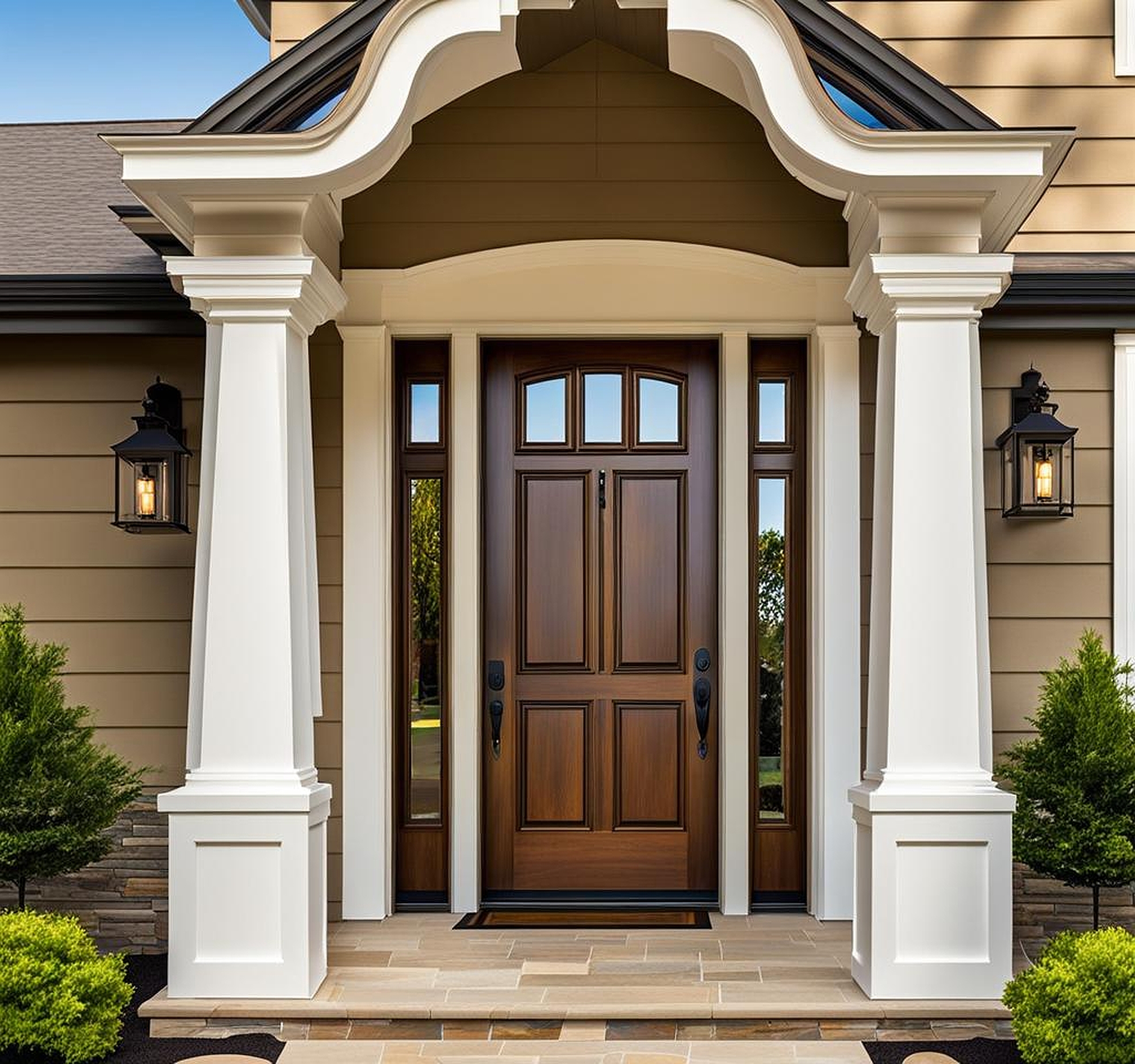 Front Door Overhang With Columns Ideas For A Grand Entrance ...