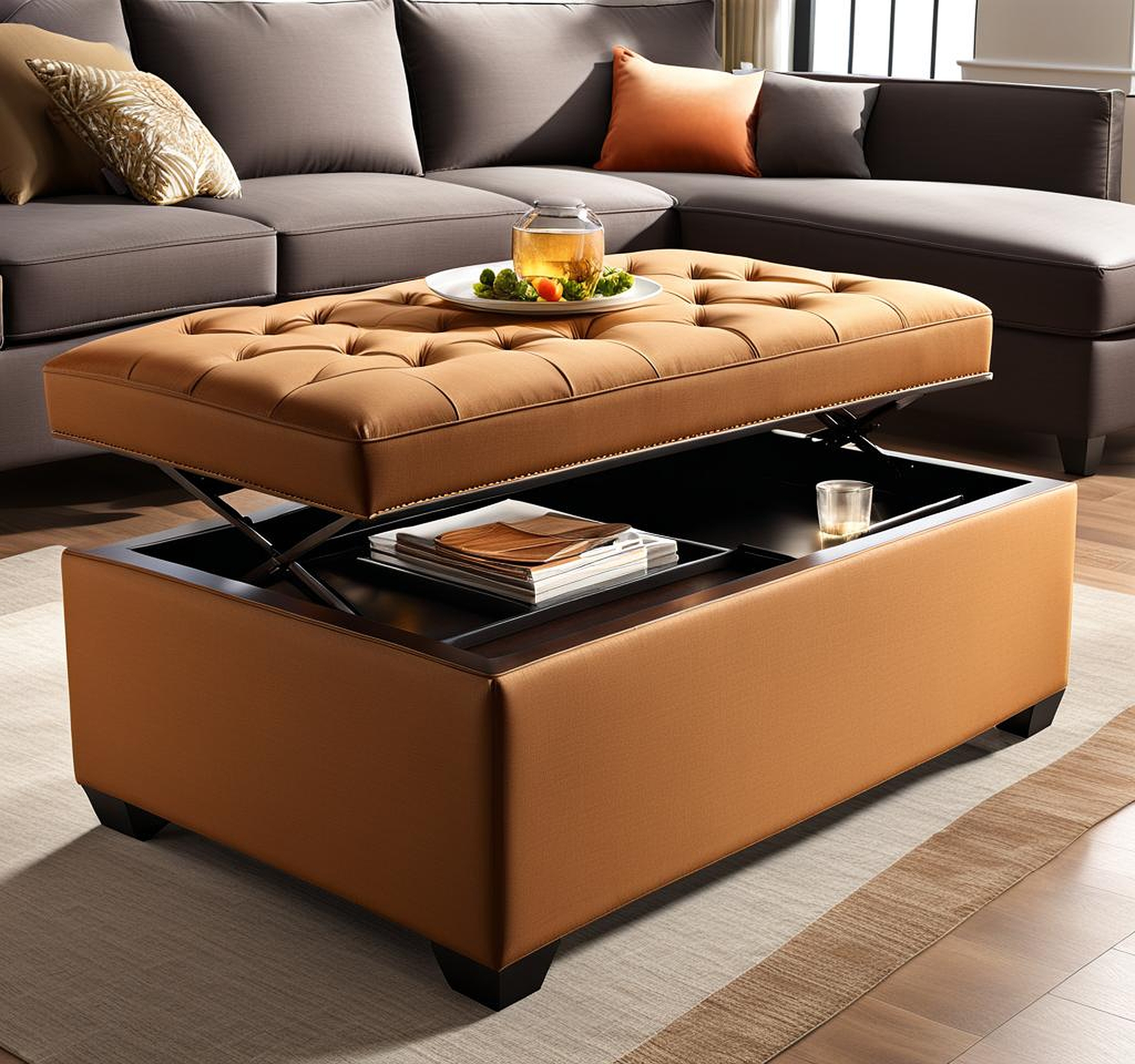 lift top ottoman with tray