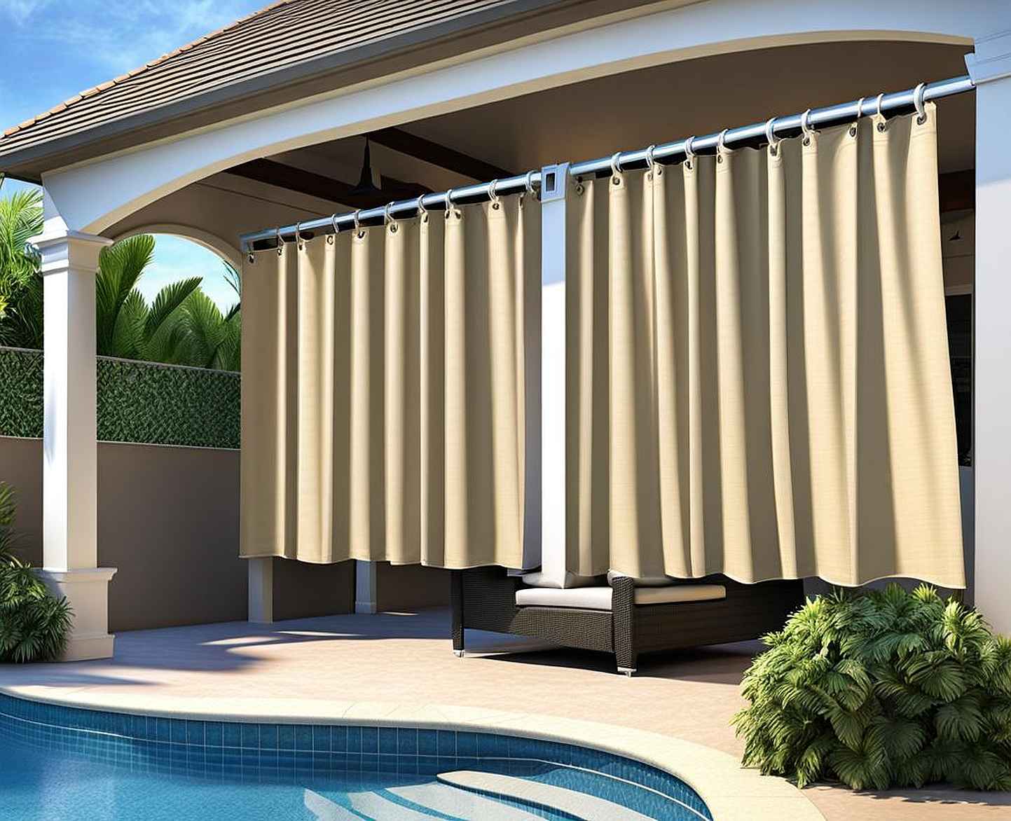 pool enclosure privacy curtains