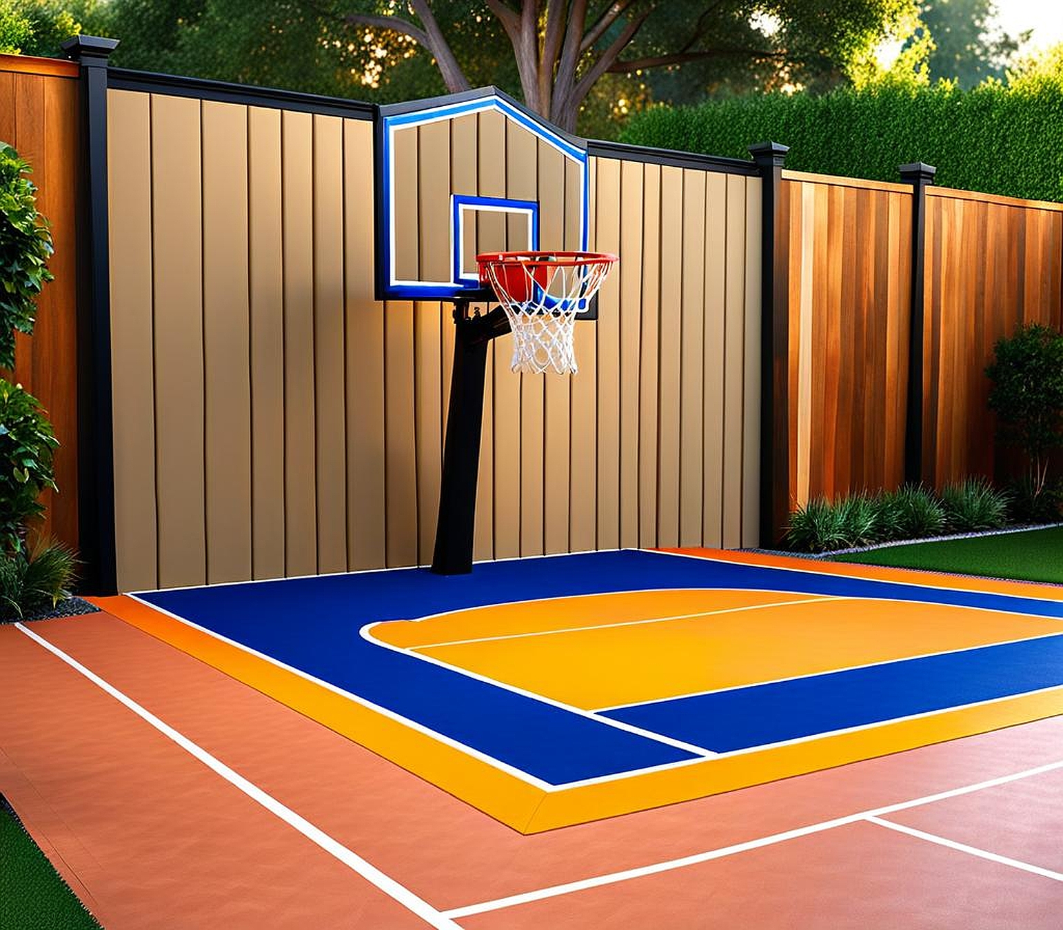 diy small backyard basketball court