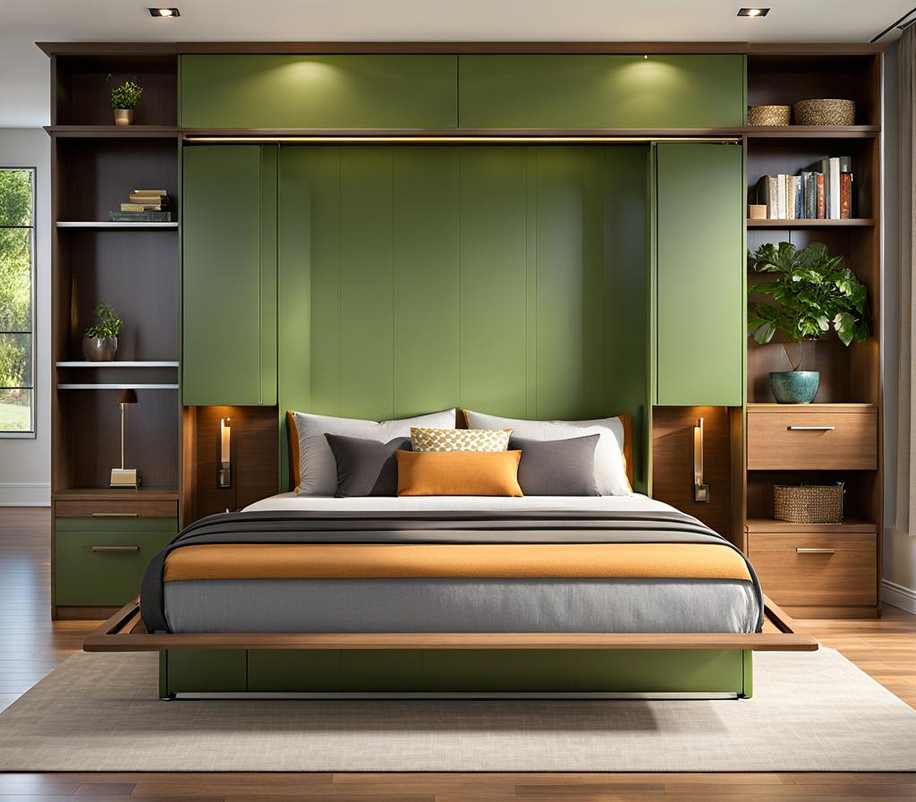 Green Living with Eco Platform Queen Murphy Bed Designs and Ideas