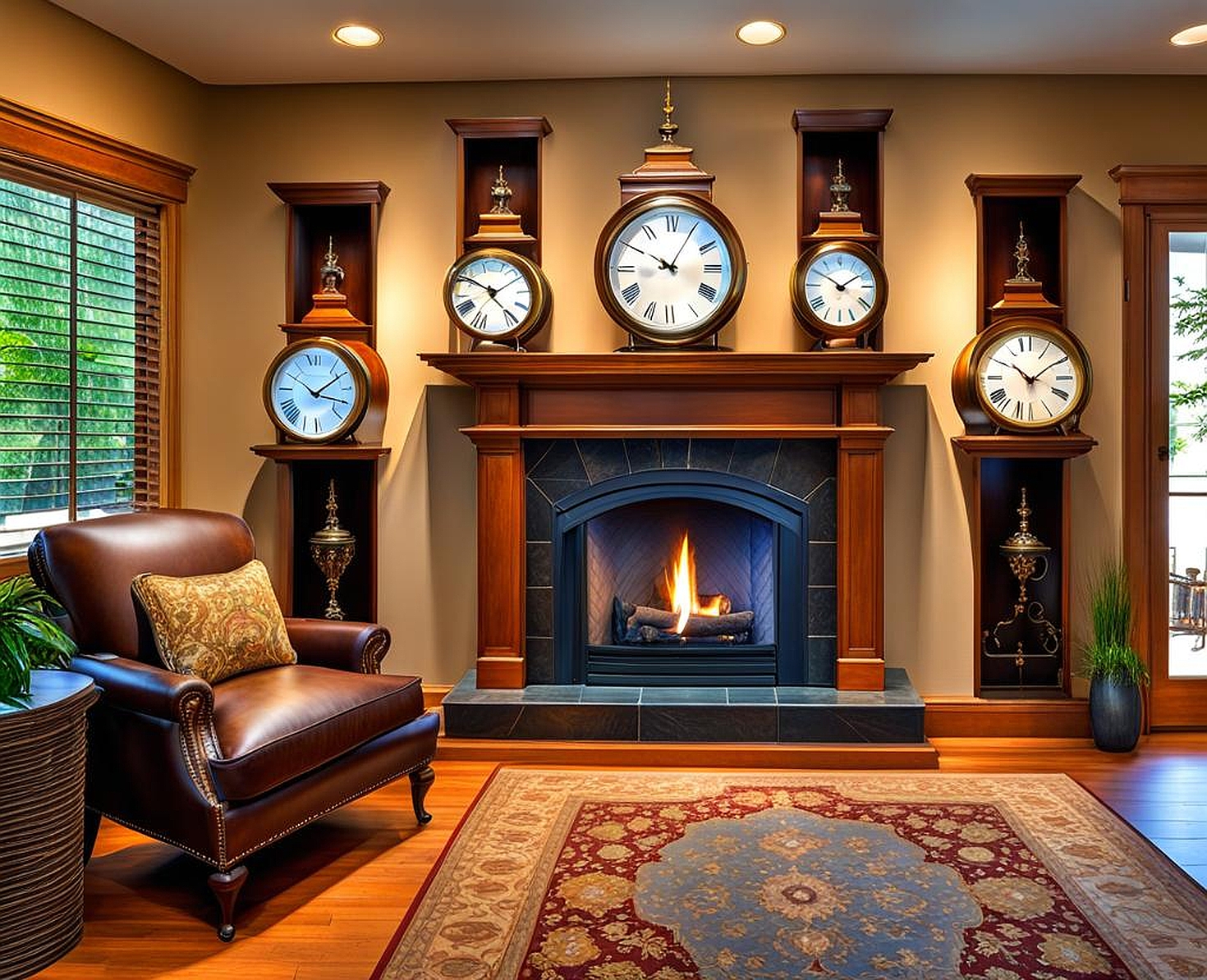 Small and Large Clocks for Above Fireplace Placement