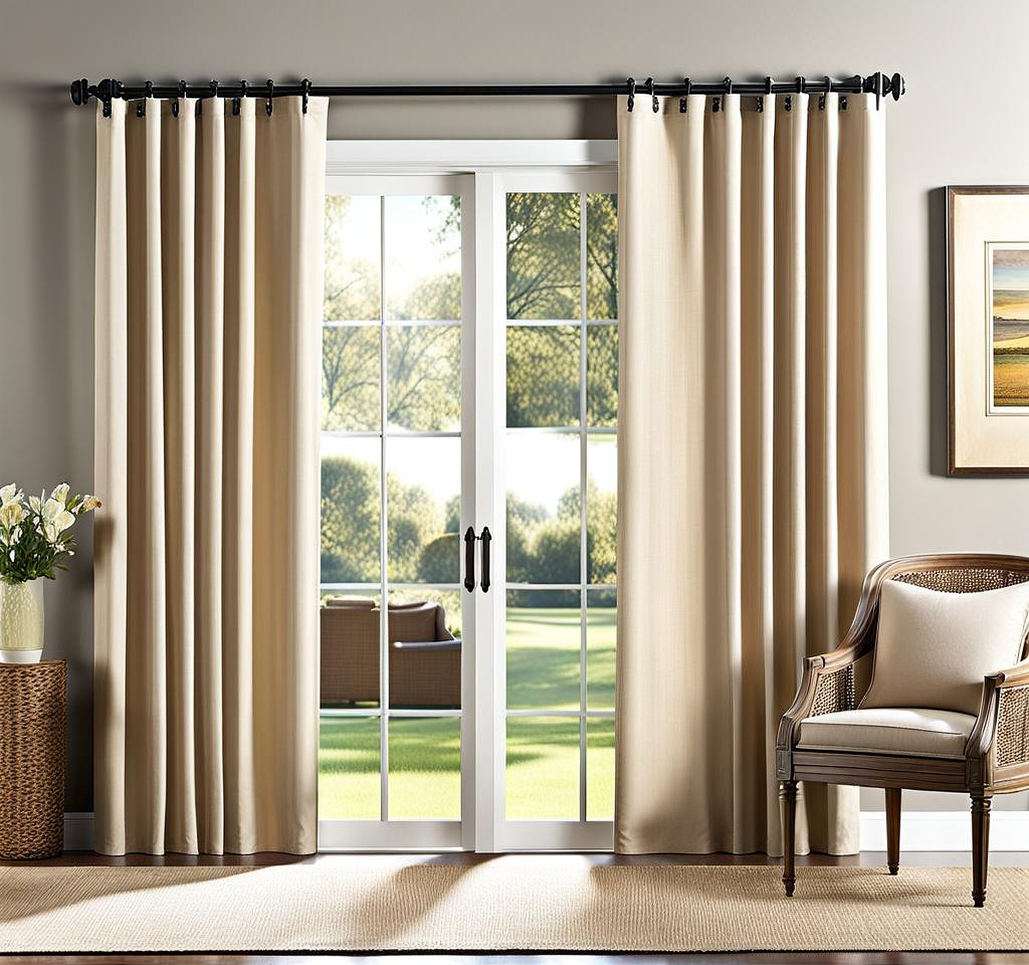 Farmhouse Curtains for Sliding Glass Doors with a Refined Touch for a Classy Ambiance