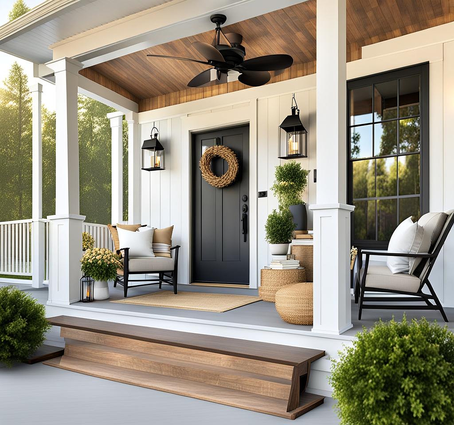 modern farmhouse front porch decor