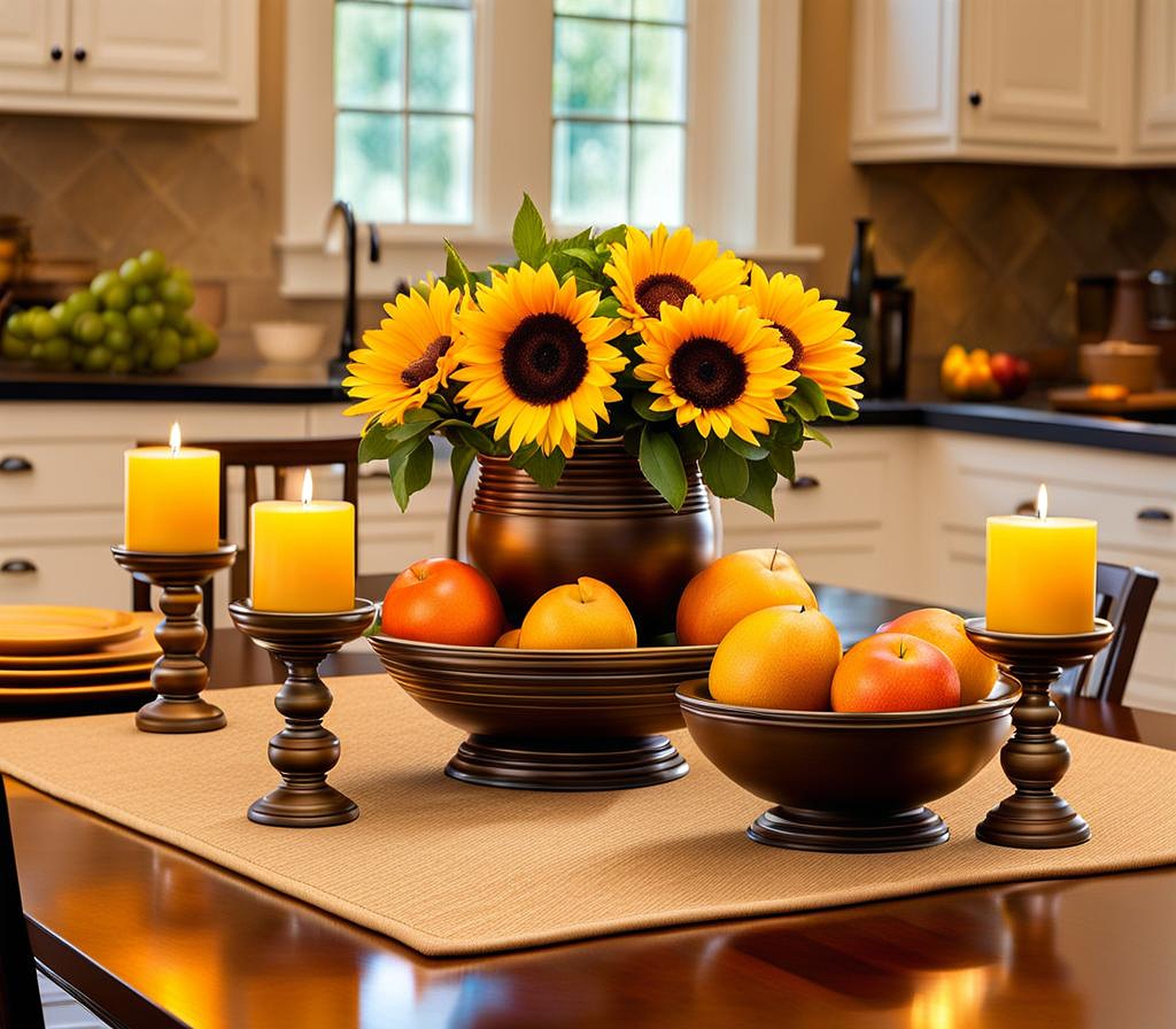 Simple and Elegant Kitchen Table Centerpieces Ideas