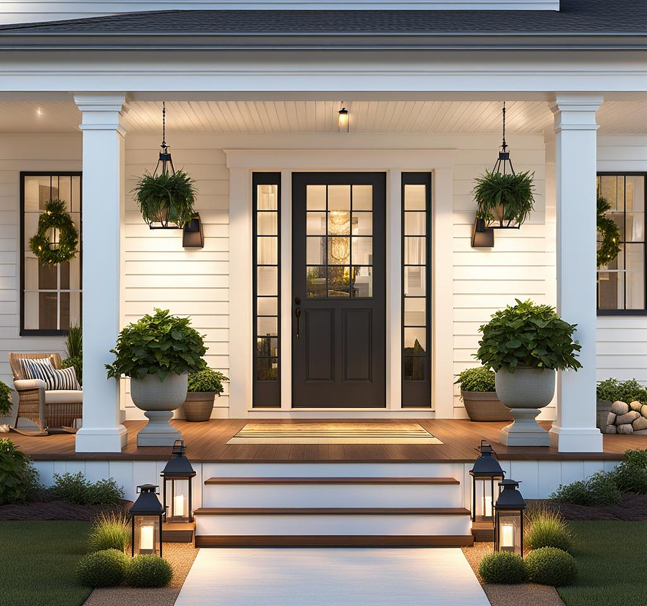 Creating a Beautiful Front Porch with Farmhouse Style Lighting