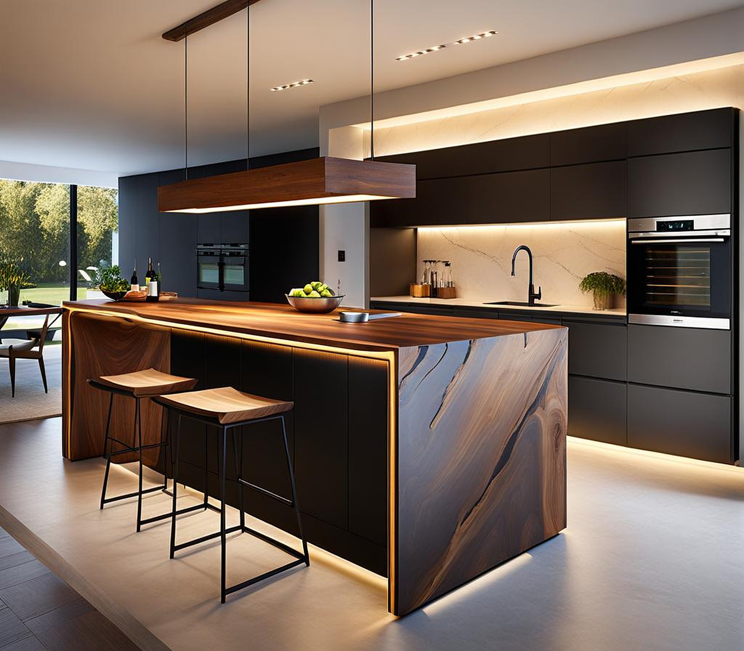 Includes Living Edge Kitchen Island For A Sleek And Stylish Look