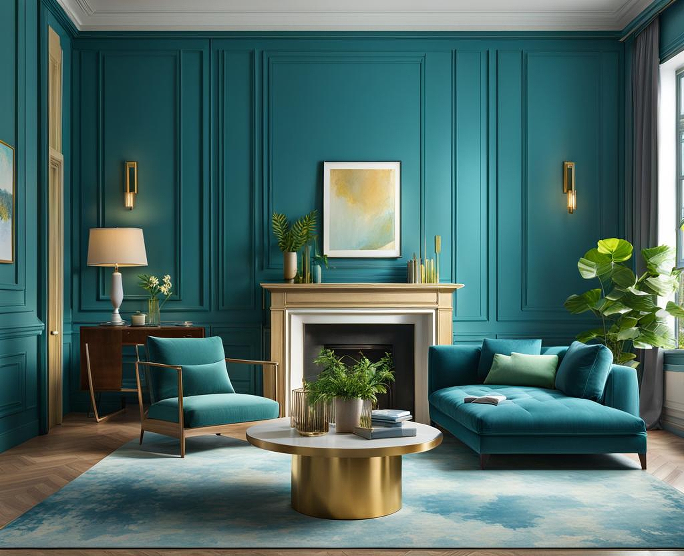 What Color is Greenish Blue in Home Decor Painting Schemes