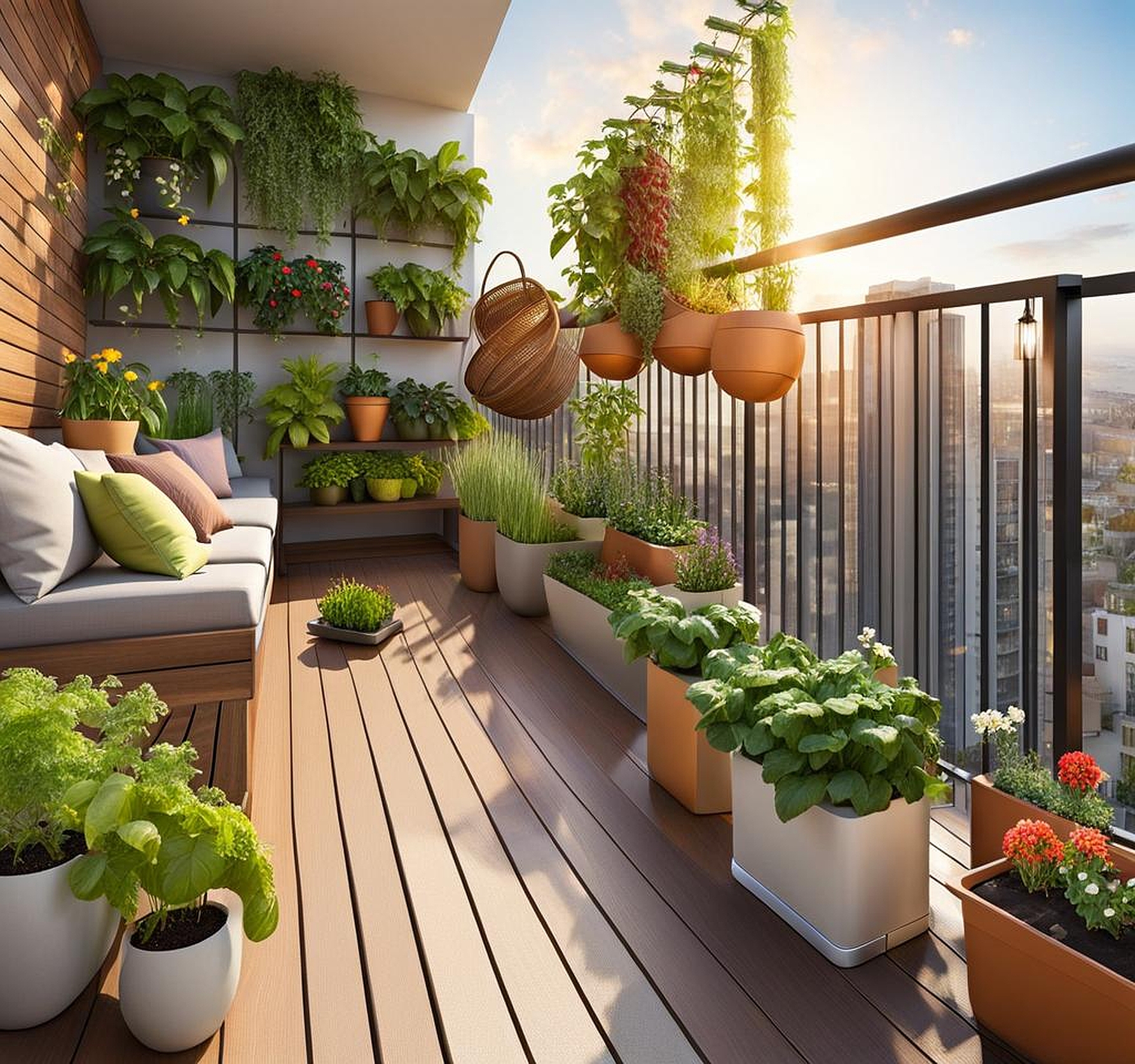 gardening in an apartment balcony