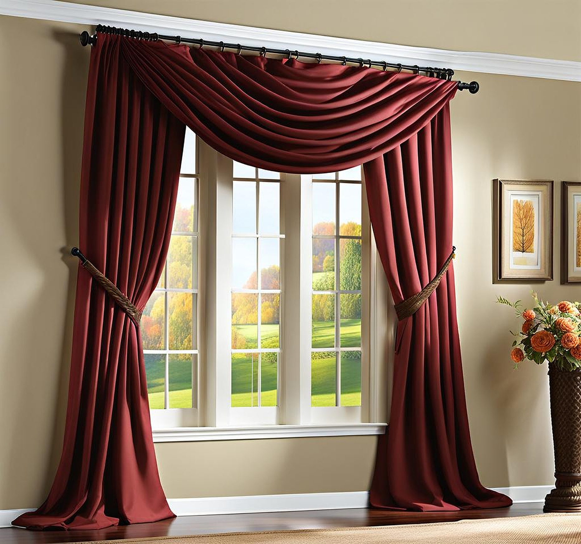 how to hang double curtains without a double rod