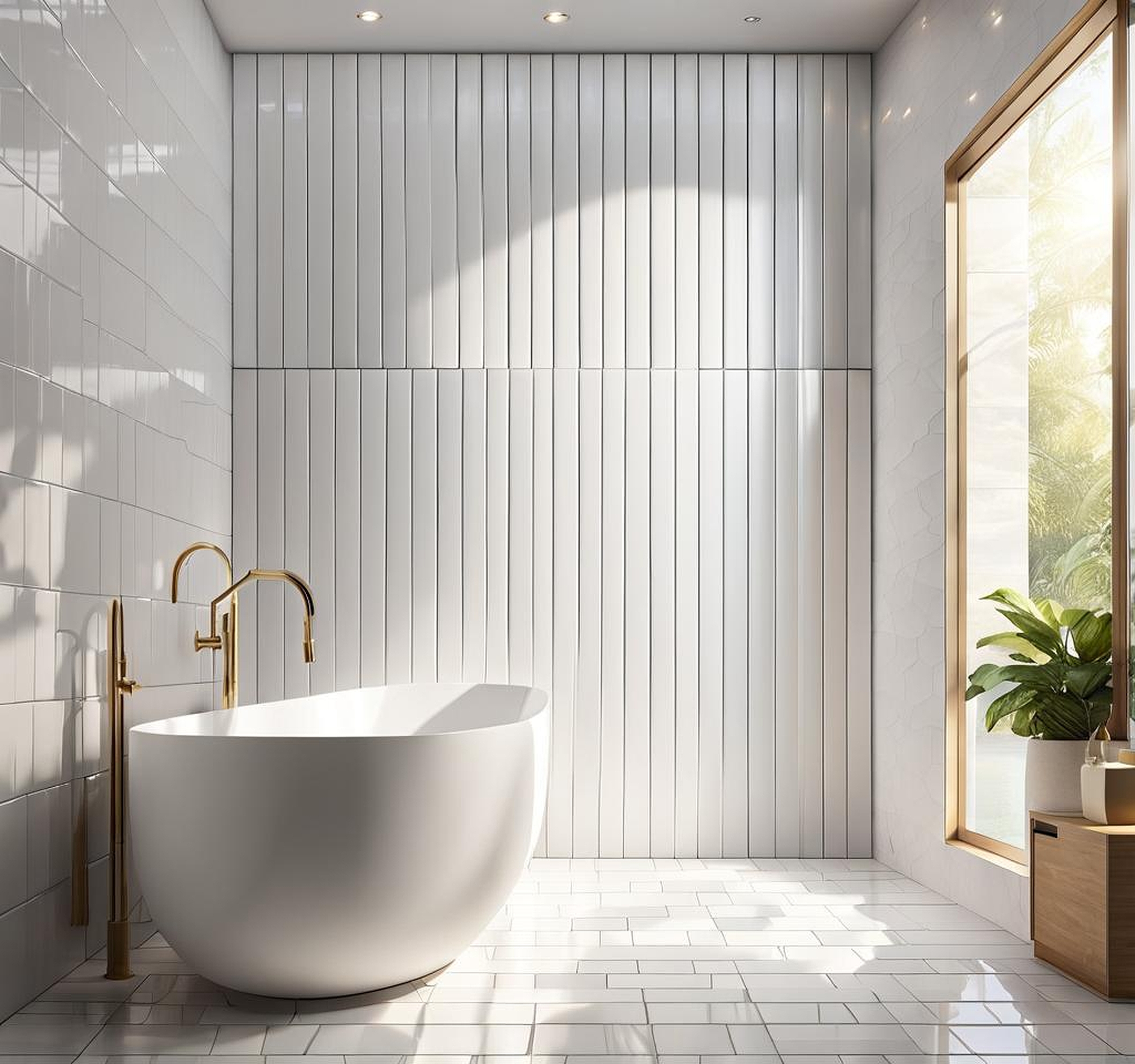 White Picket Tile Shower Panels for a Sleek and Modern Look