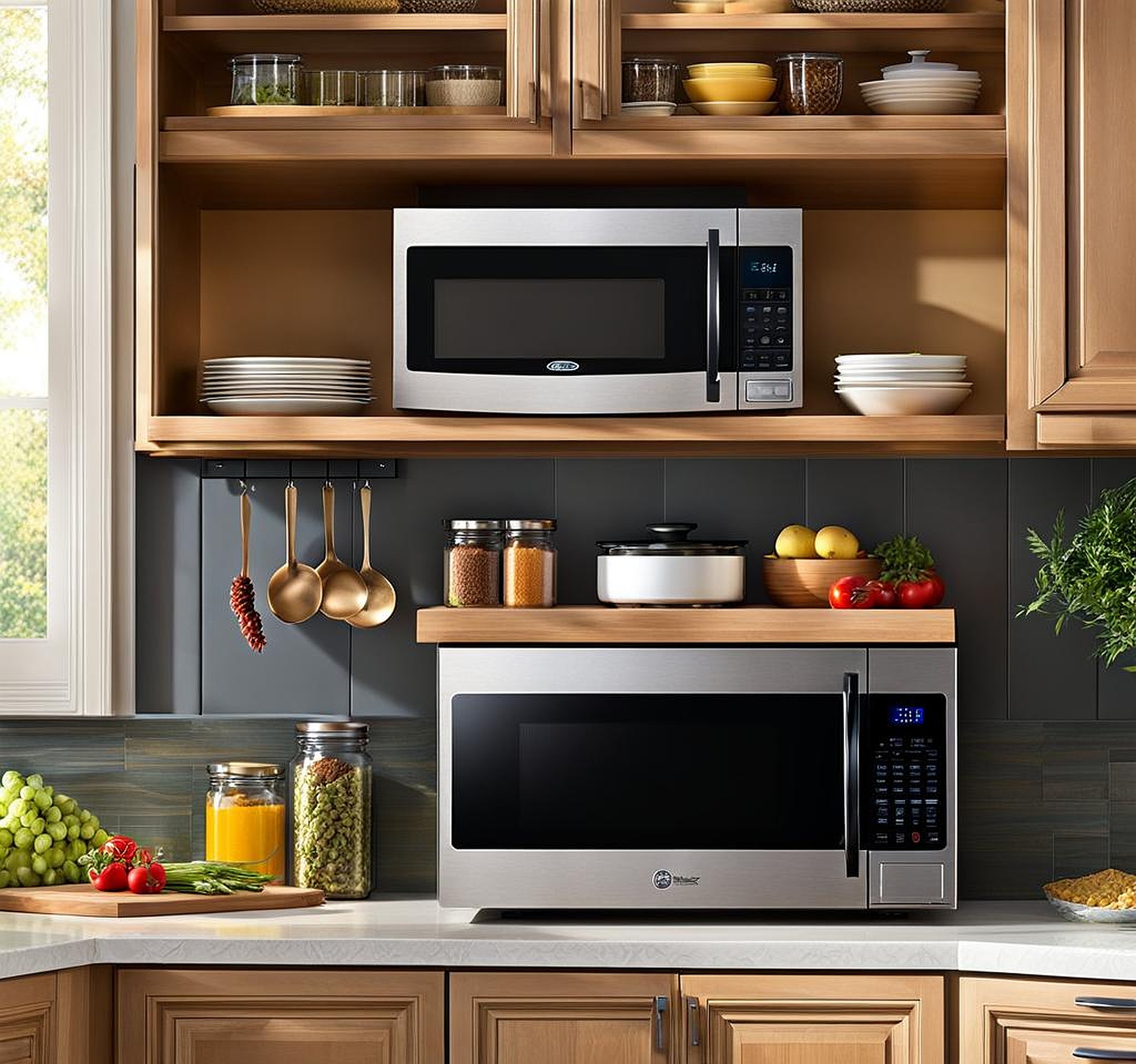 under cabinet microwave shelf