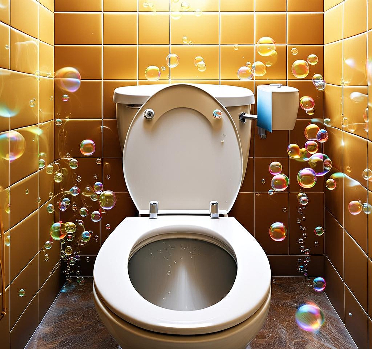 bubbles coming out of toilet