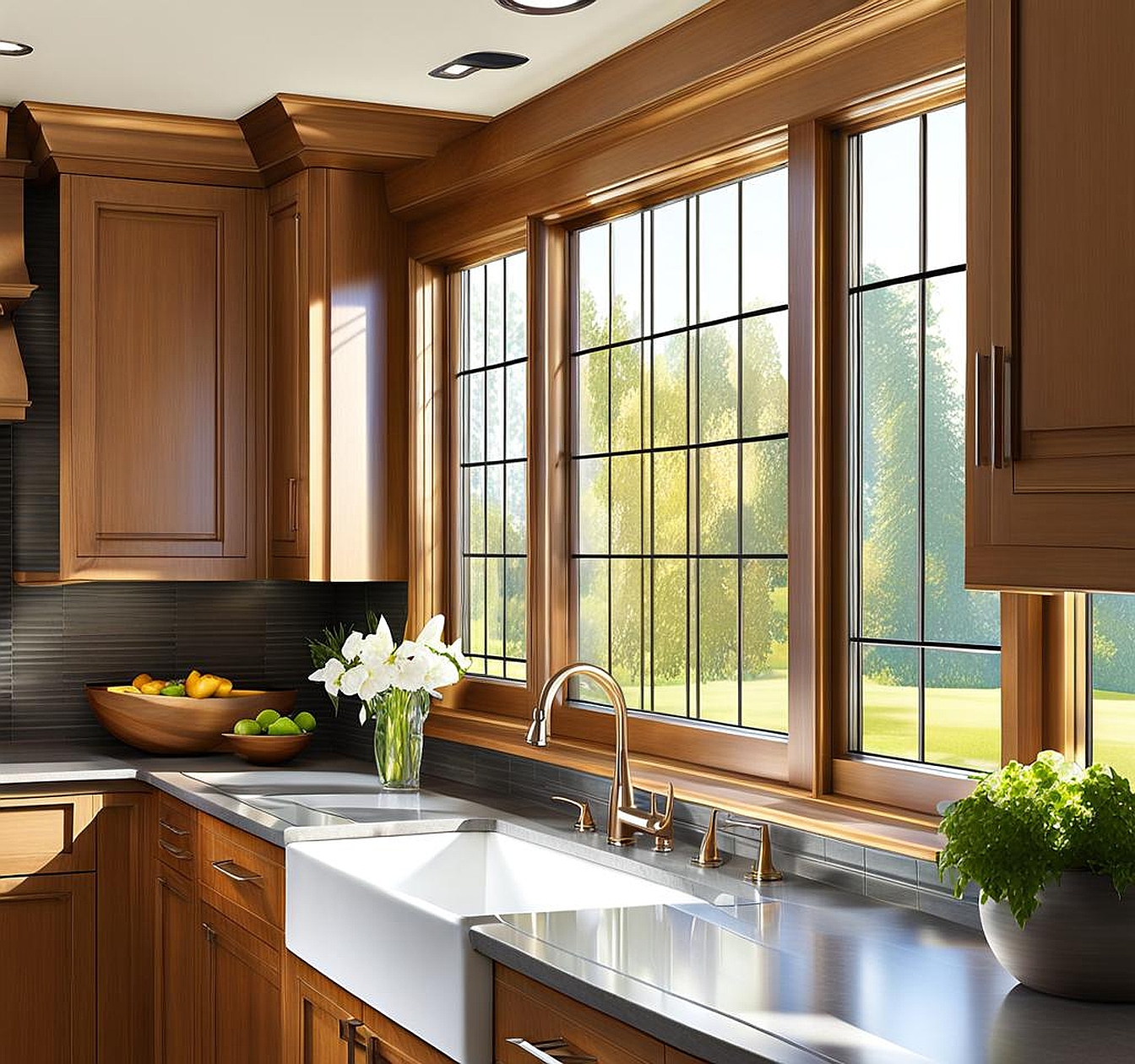 large kitchen window over sink