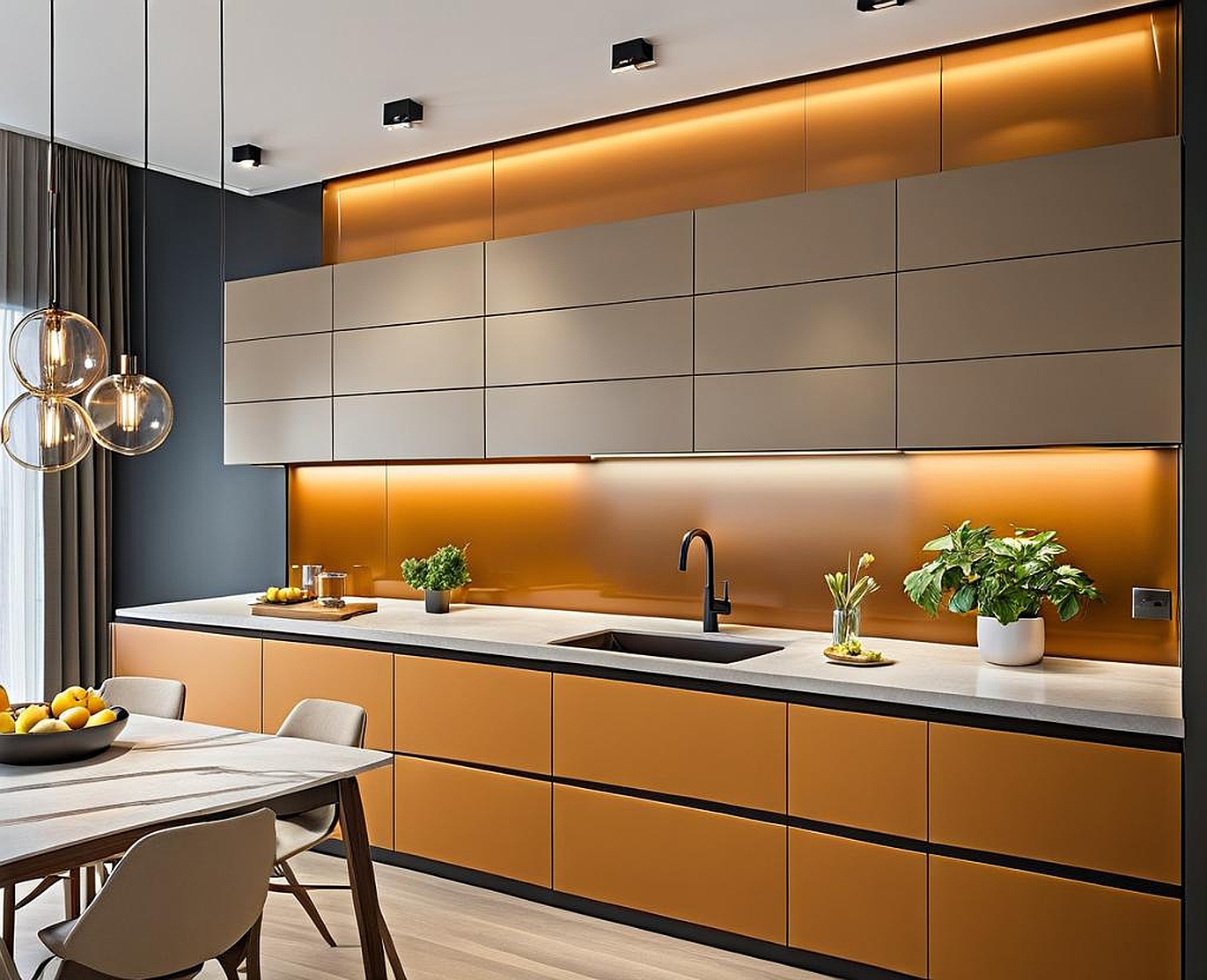 Kitchen Accent Wall Designs with Textured Finishes