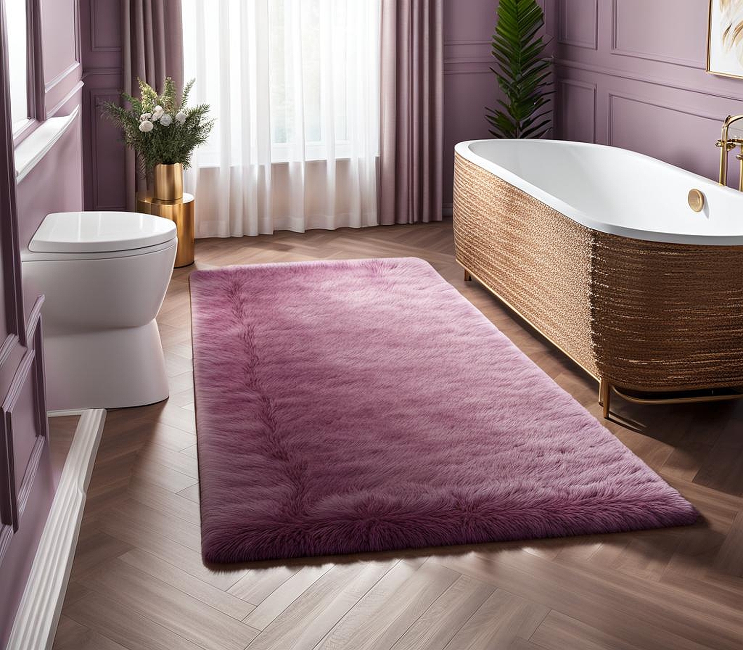 mauve color bathroom rugs