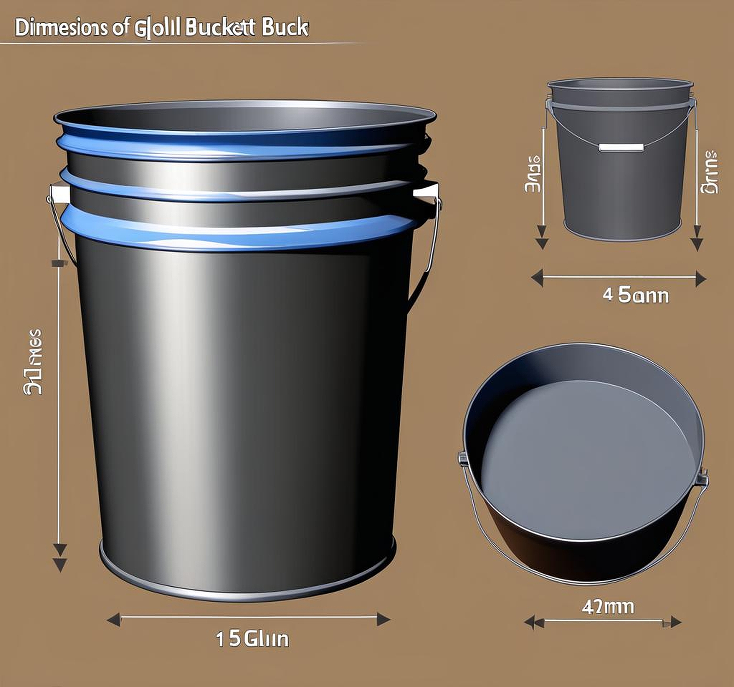 dimensions of 5 gallon bucket