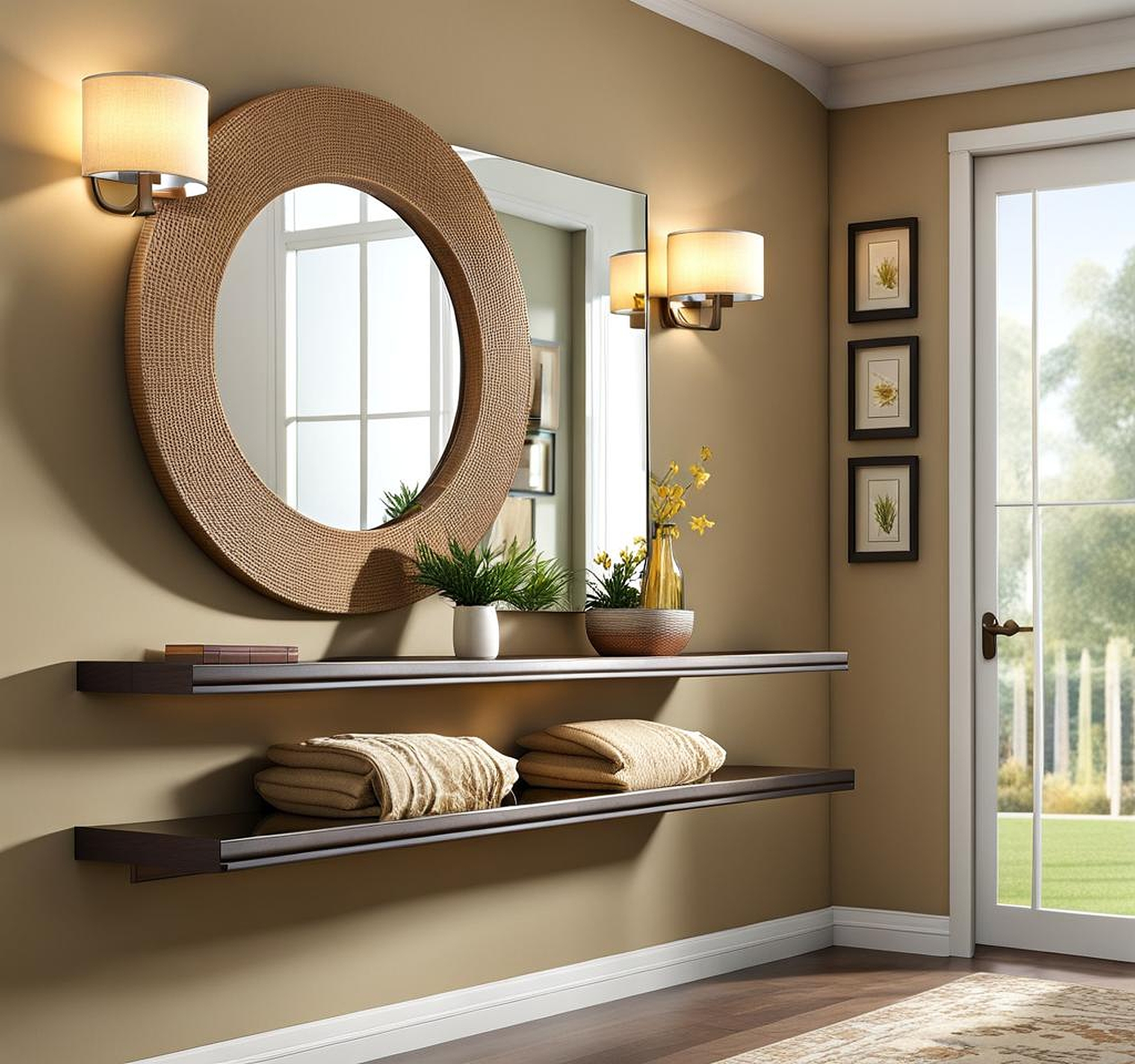 mirror with hooks for entryway