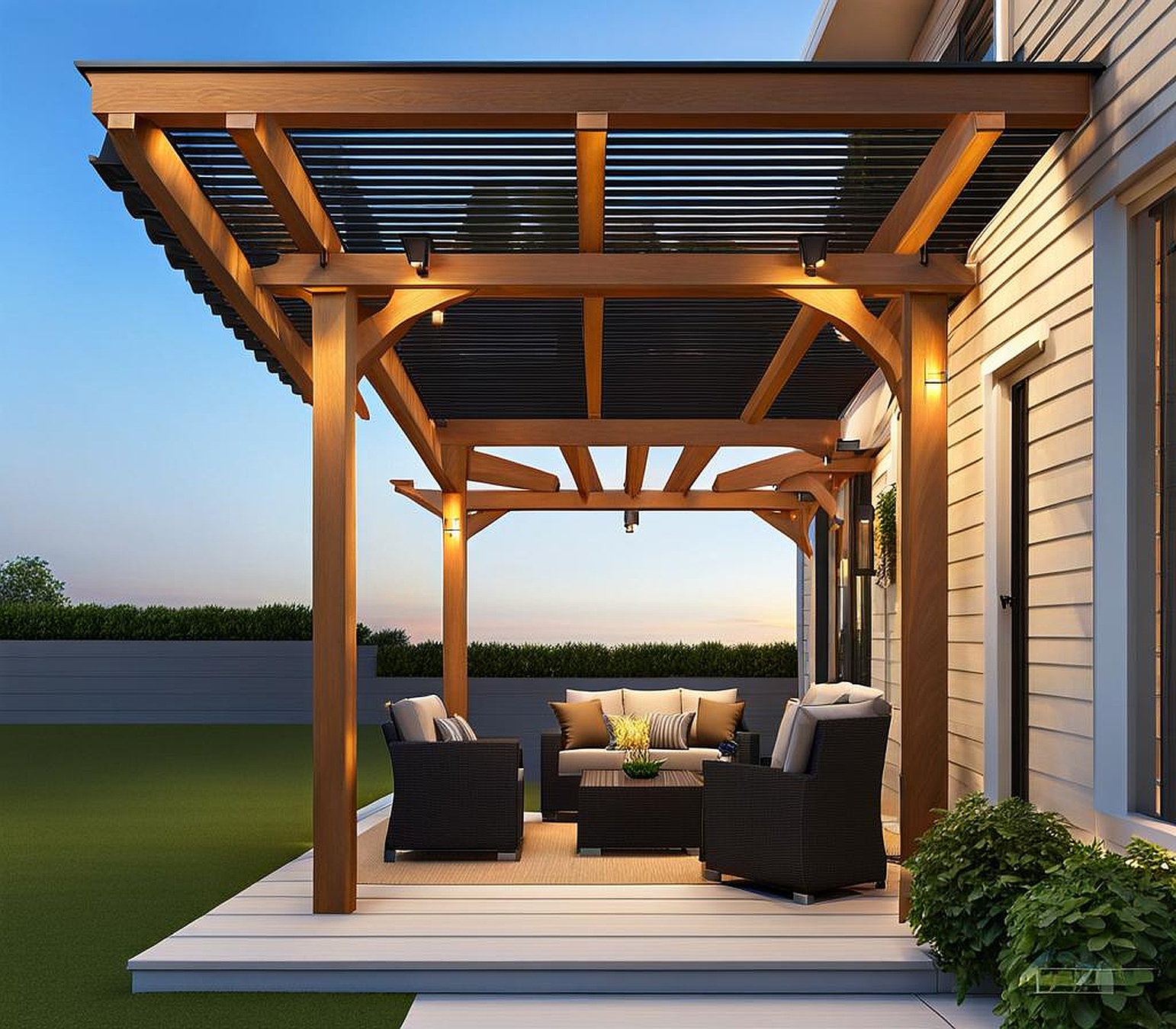 corner pergola with roof