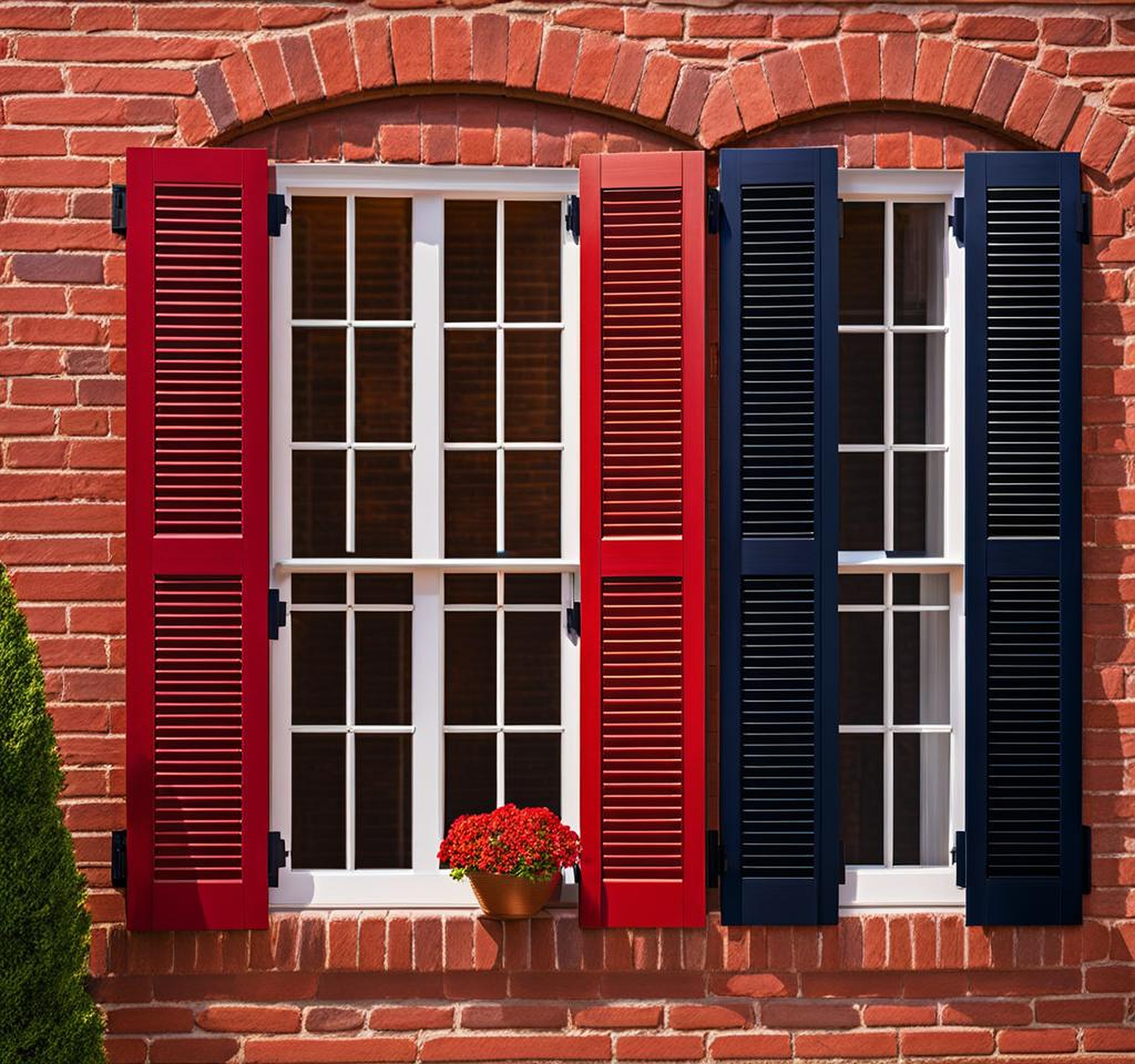 best color shutters for red brick house