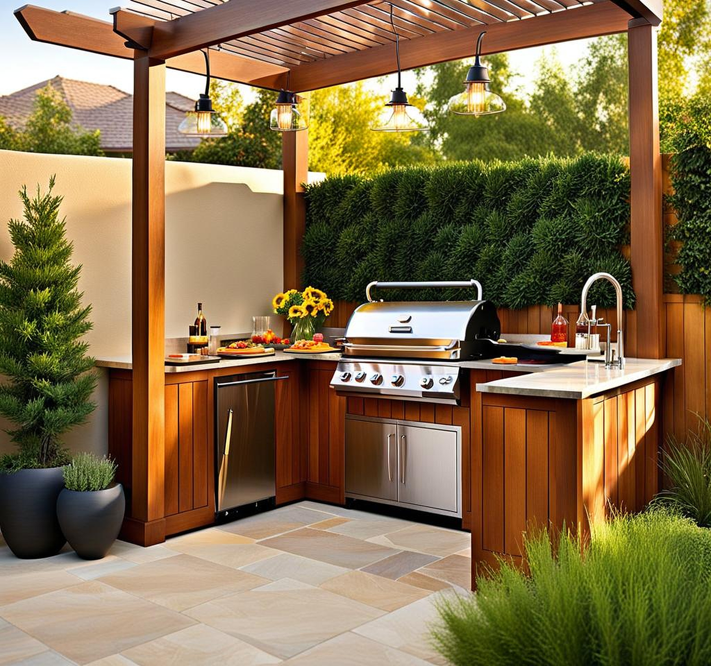 Smart Small Outdoor BBQ Area Design Ideas for Small Yards