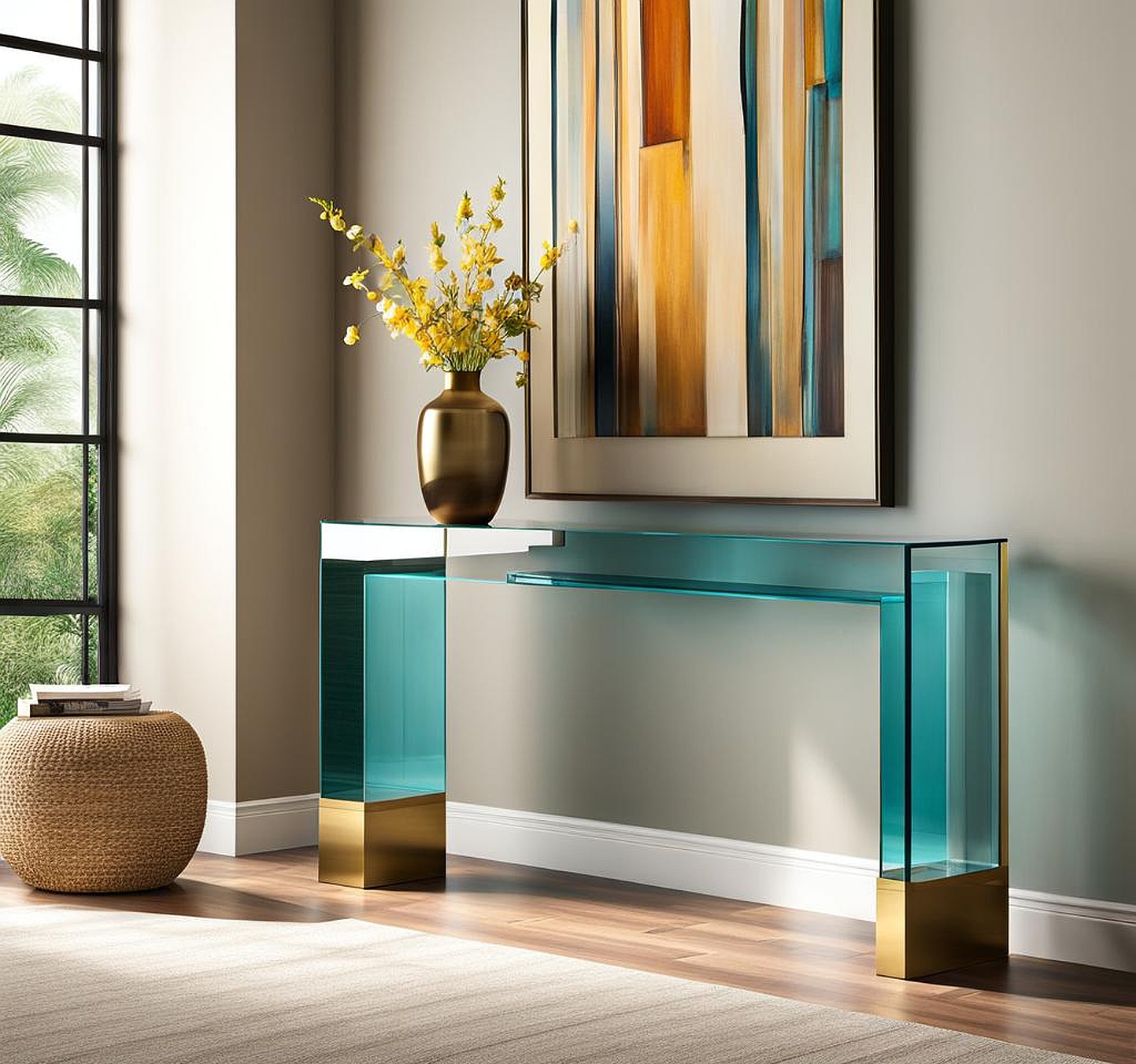 Narrow Waterfall Console Table for a Narrow Entryway