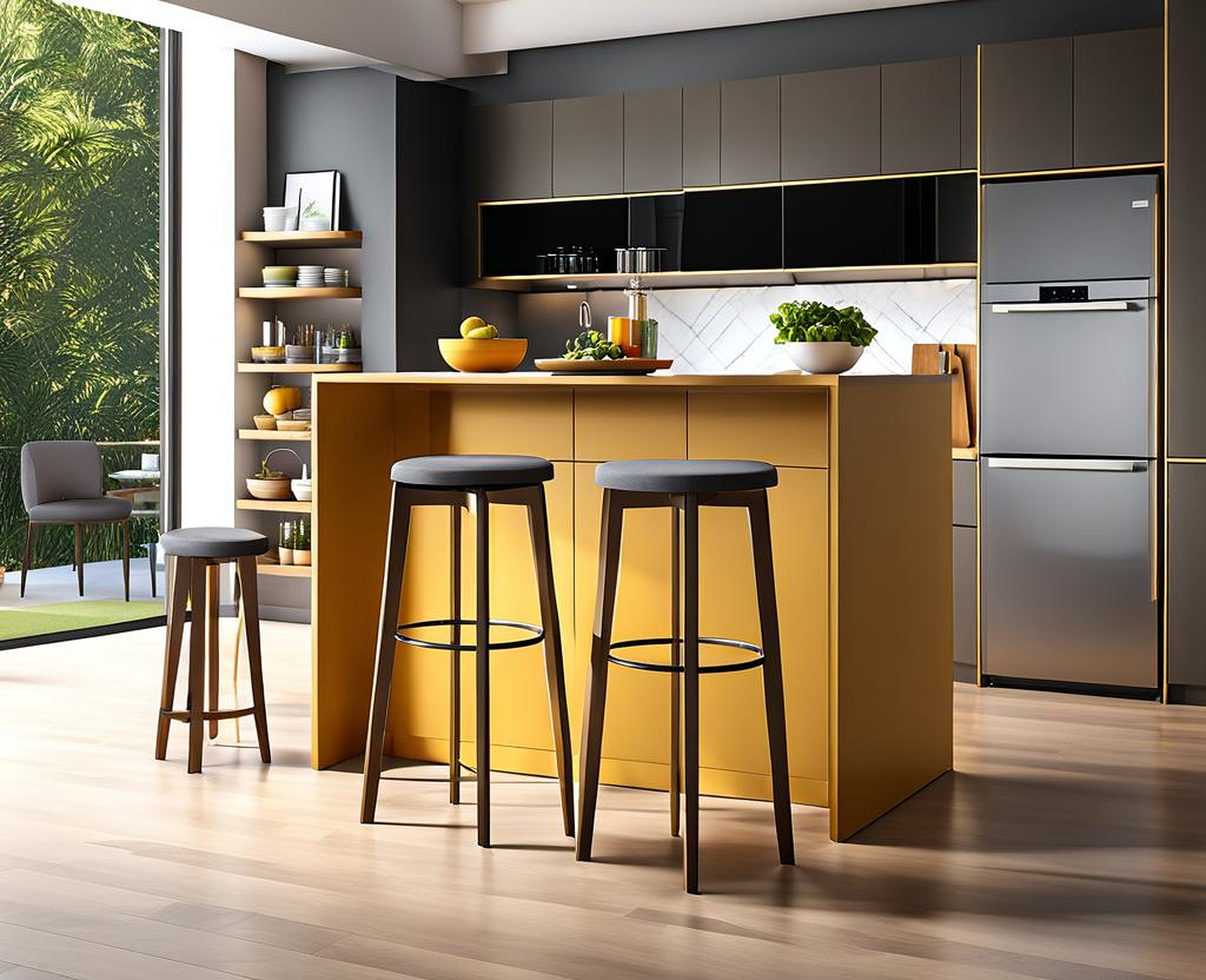 Tall Kitchen Table with Storage and stools for a Functional and Stylish Kitchen