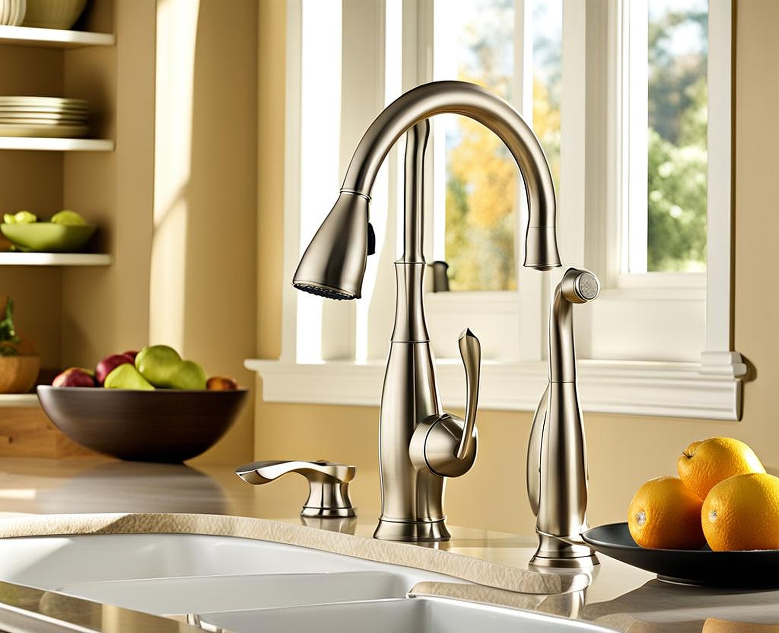 brushed nickel moen kitchen faucets