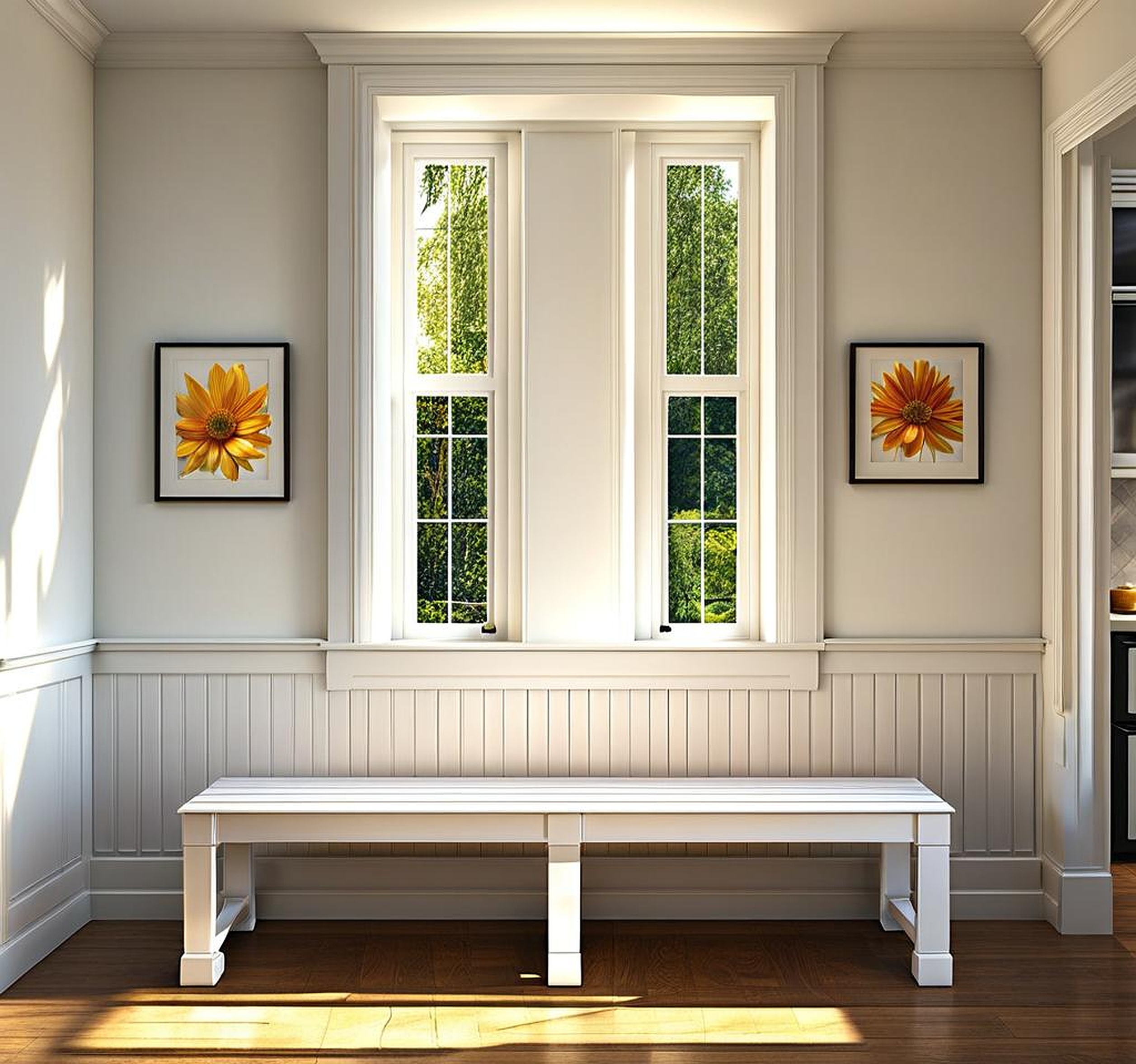 Beautiful White Bench for Kitchen Table to Create a Cozy Seating Area