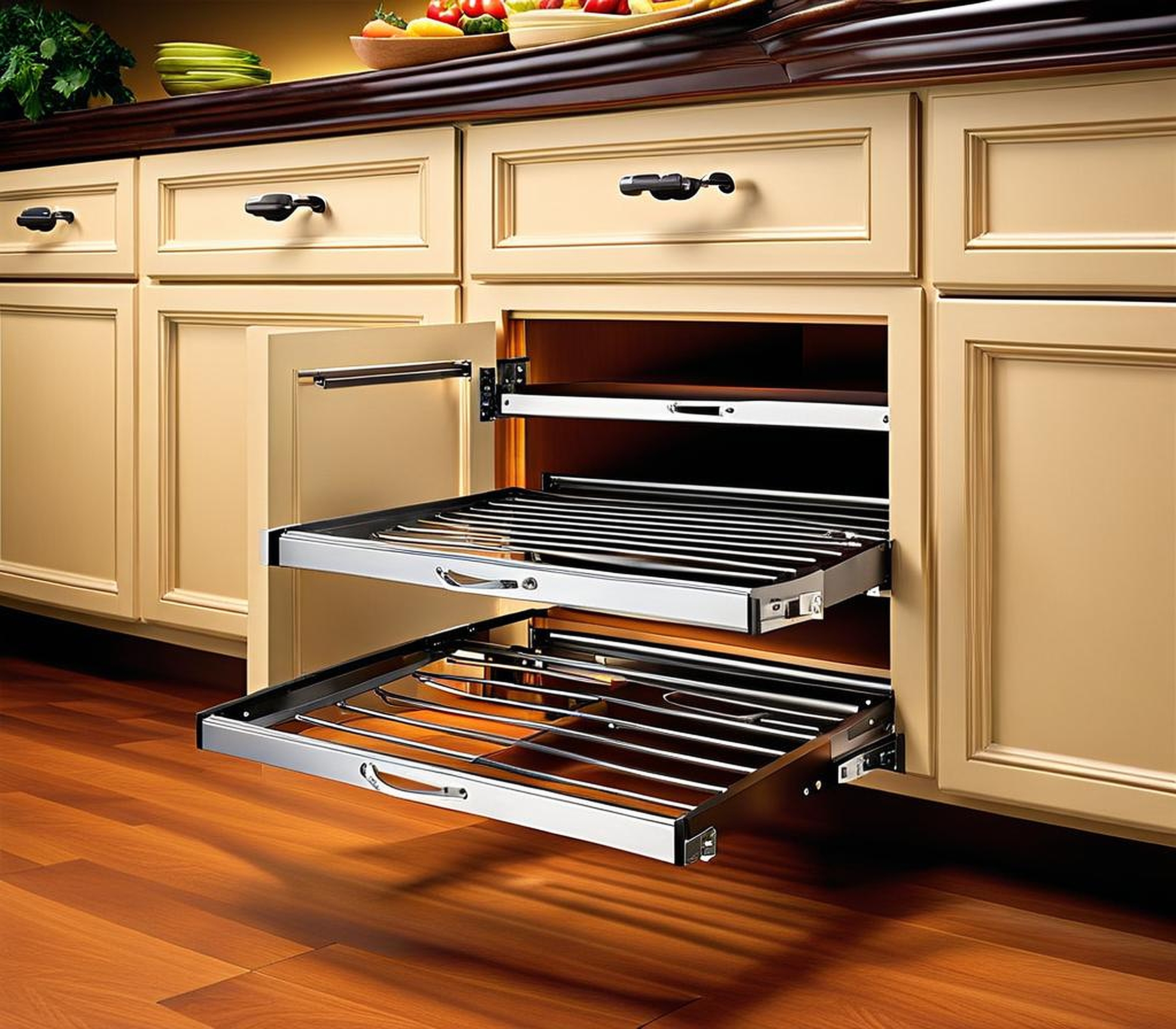 Under Cabinet Pull Down Rack Hinges for an Organized Kitchen Space