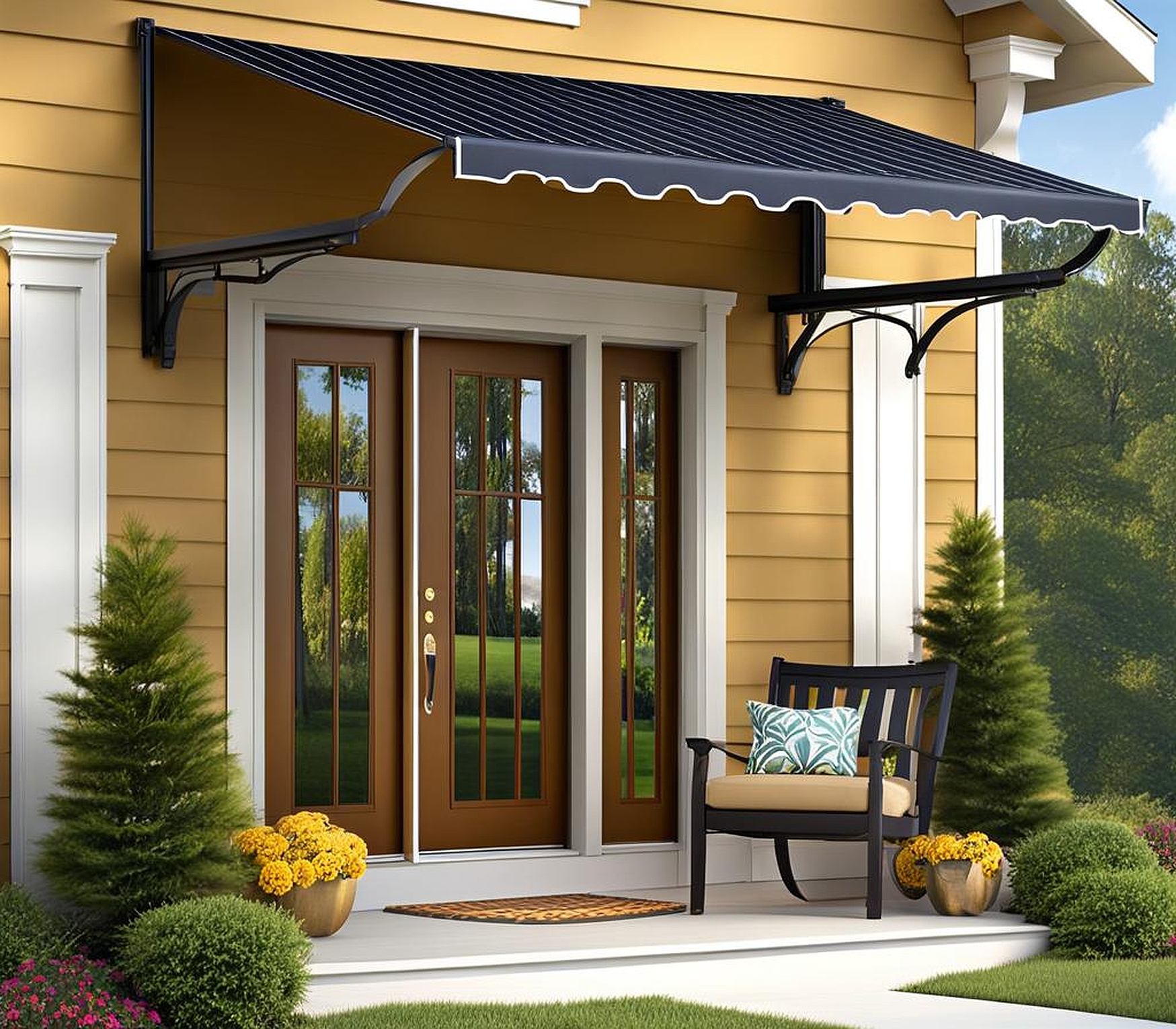 Metal Front Porch Awnings Add a Touch of Elegance to Your Home Exterior Design