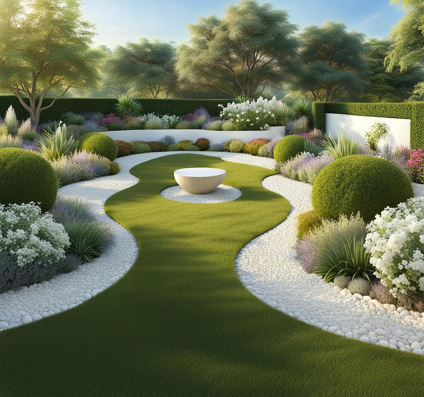 gardens with white rocks