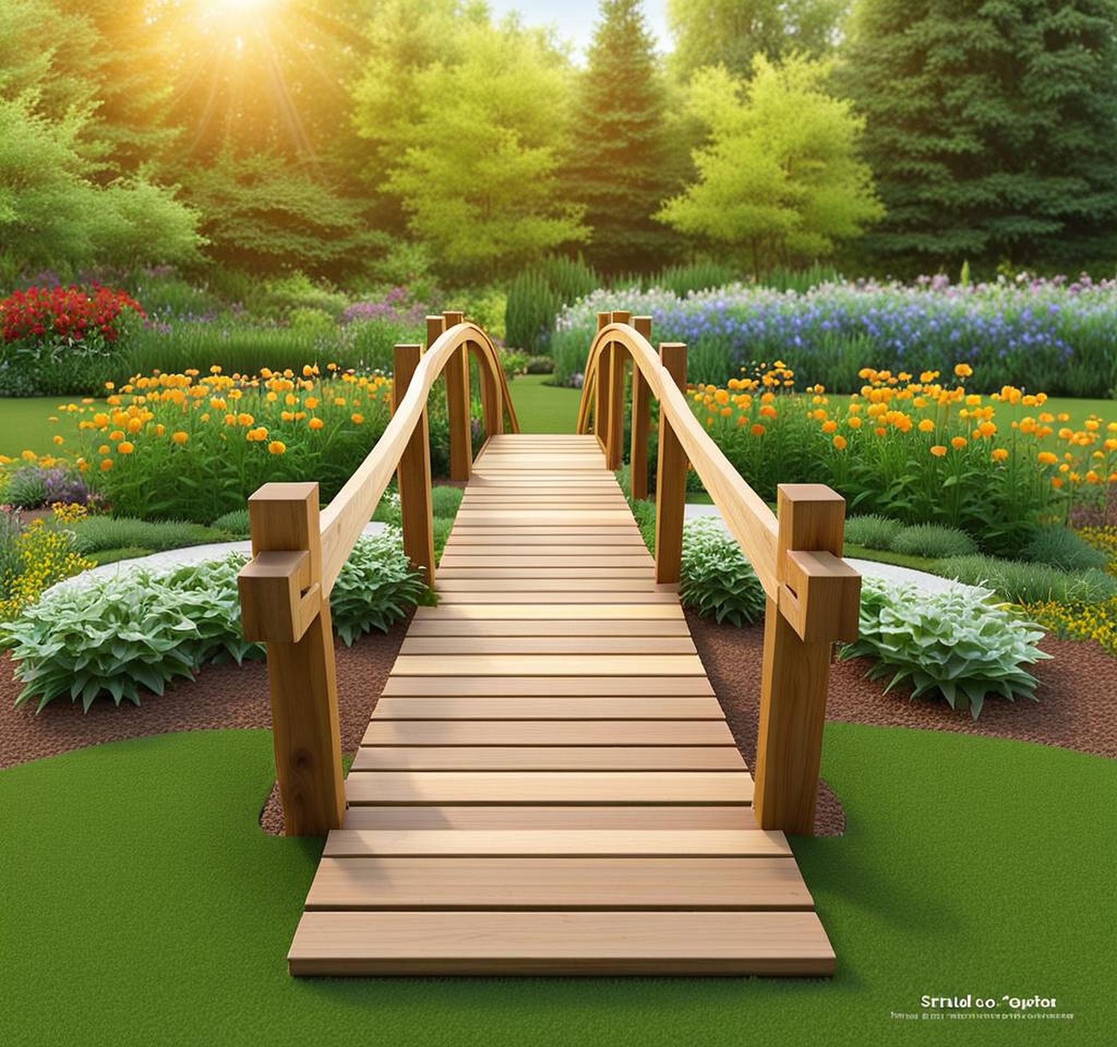 Small Wooden Bridges for Gardens Create Cozy Outdoor Spaces