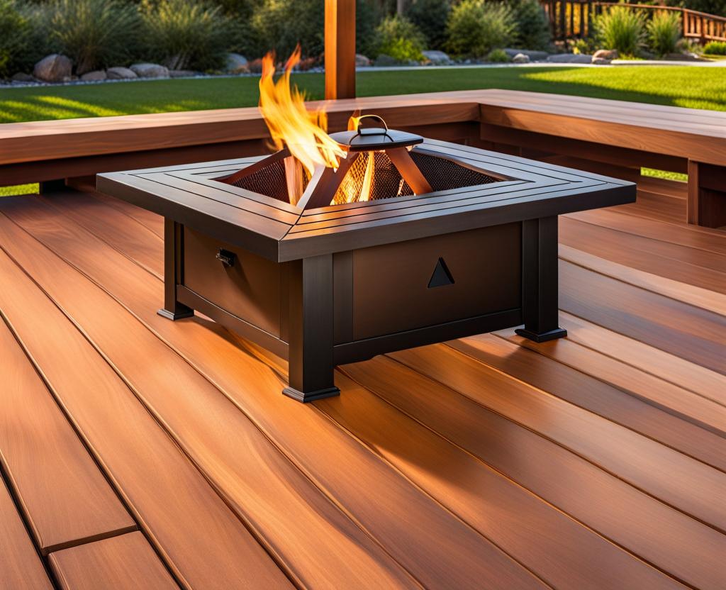 protecting deck from fire pit