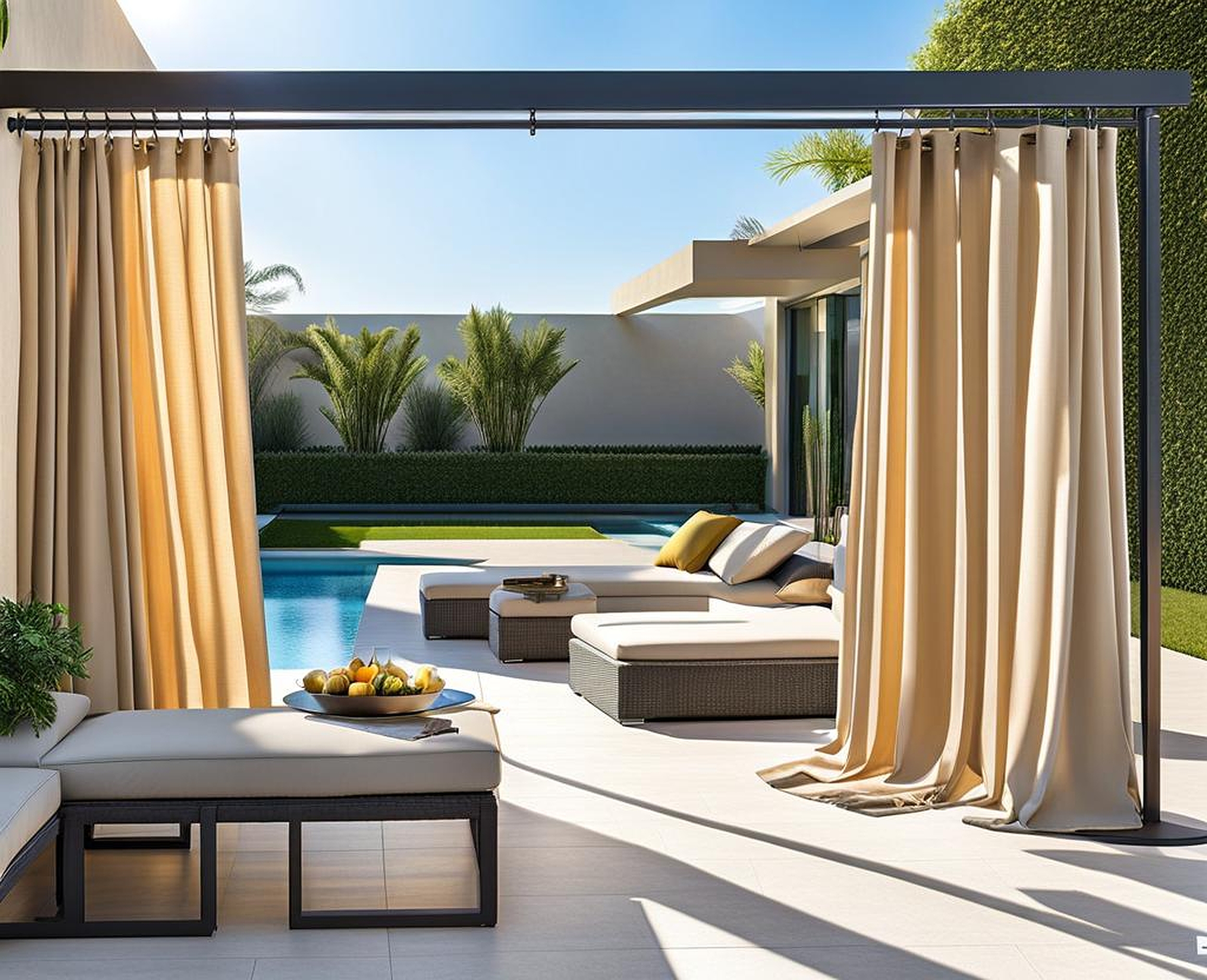 Long Outdoor Curtain Rods as a Practical Solution for Large Open Spaces