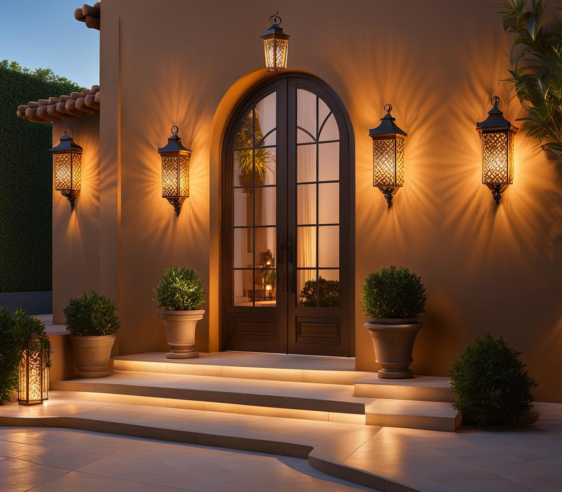 spanish style exterior lights