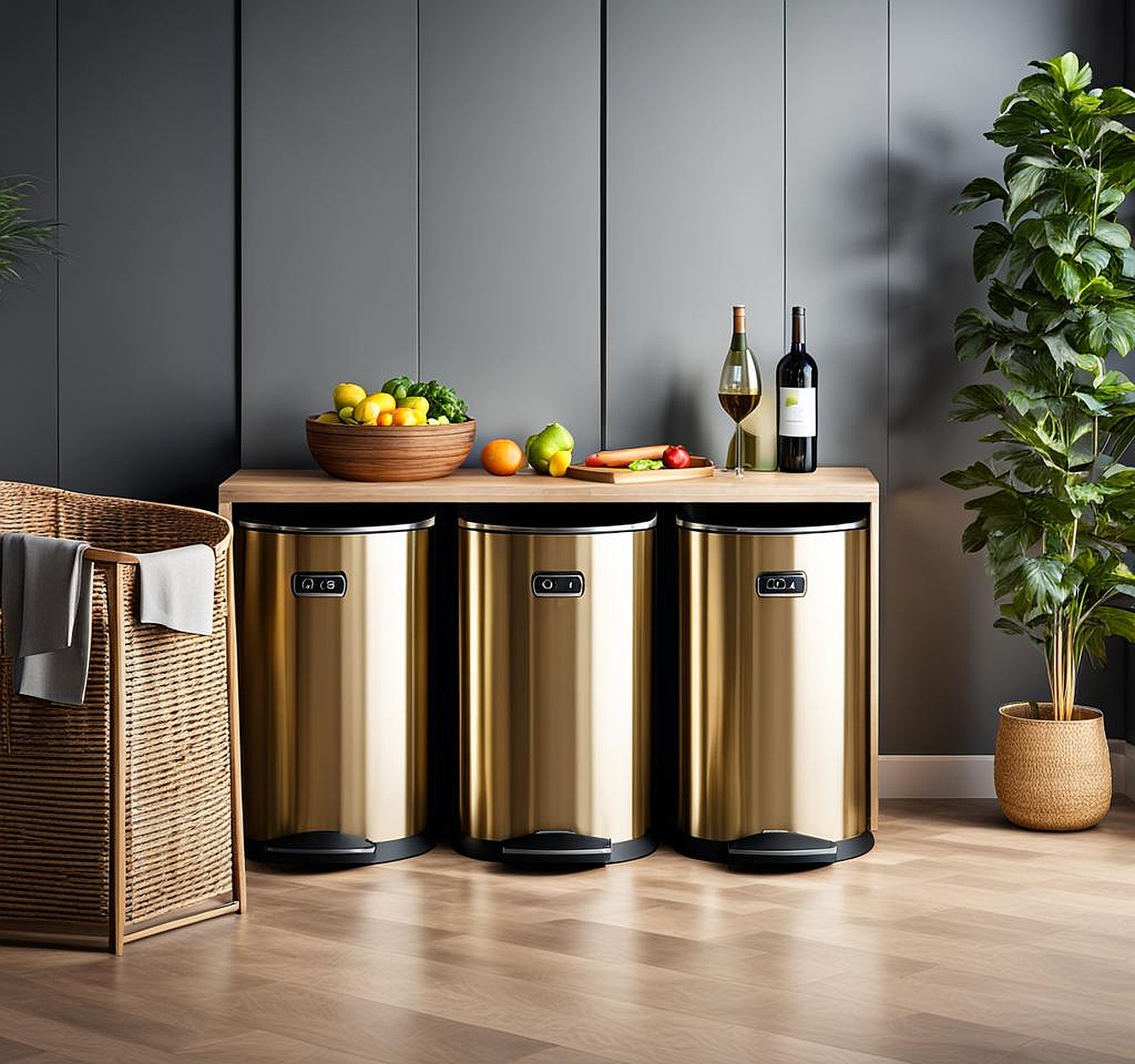 stylish recycling bins for kitchen